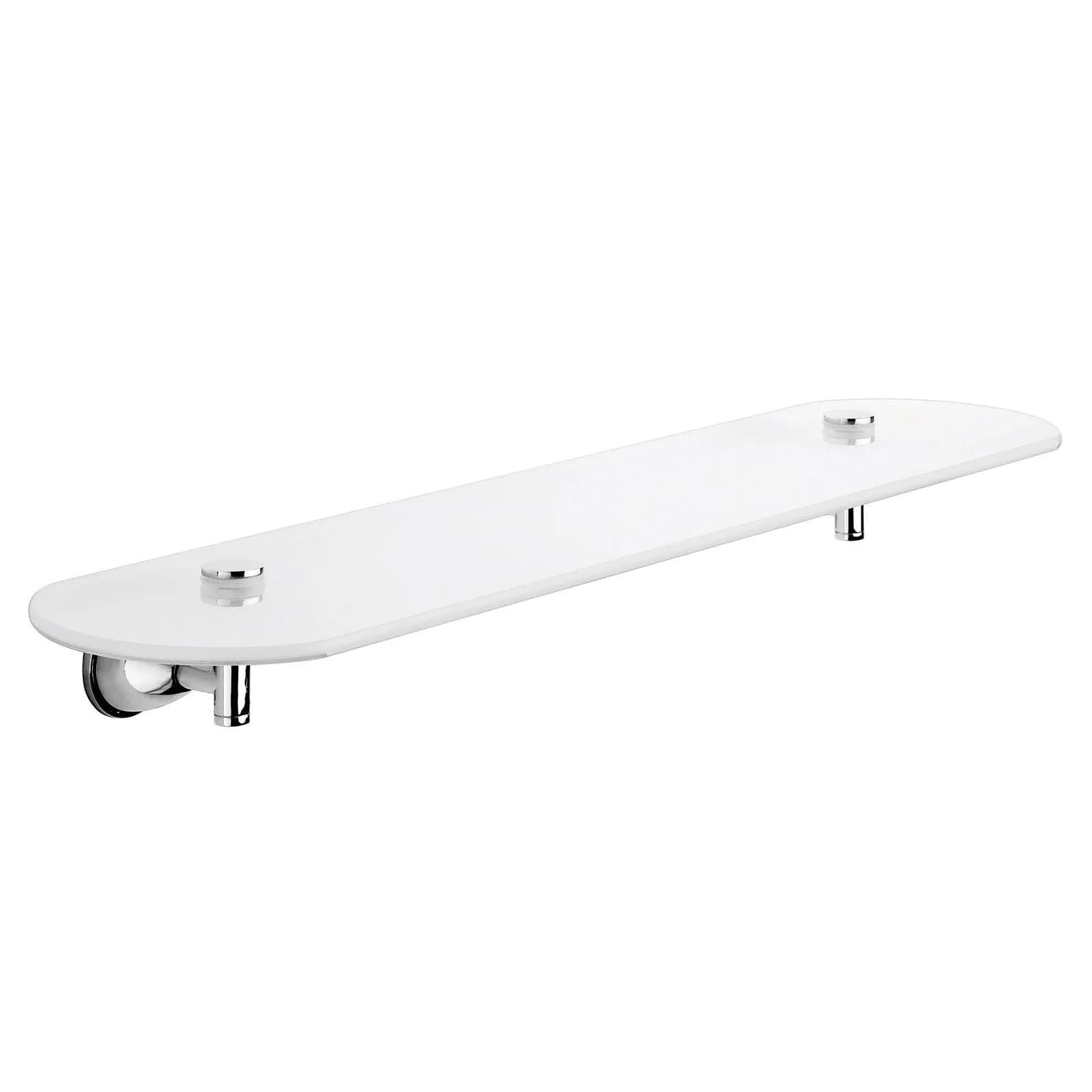 Mensola 55 cm in acciaio inox cromo con piano in vetro temperato - Genziana di Gedy