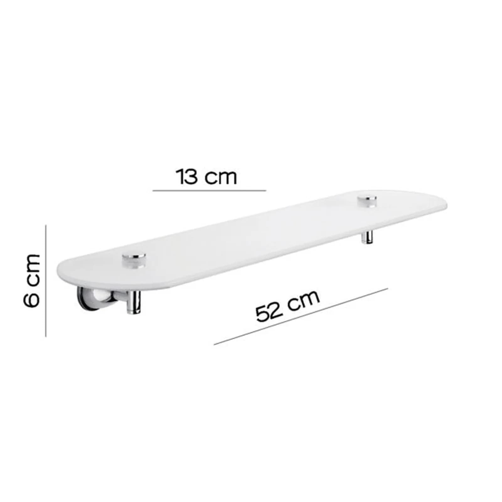 Mensola 55 cm in acciaio inox cromo con piano in vetro temperato - Genziana di Gedy