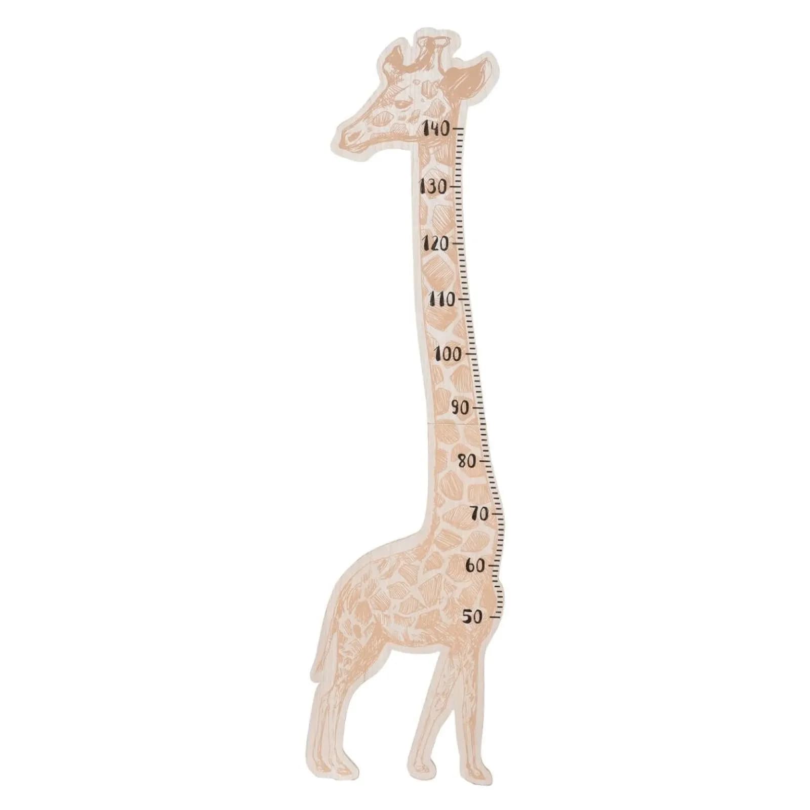 Metro per bambini 140h cm in legno naturale a forma di giraffa - Kids