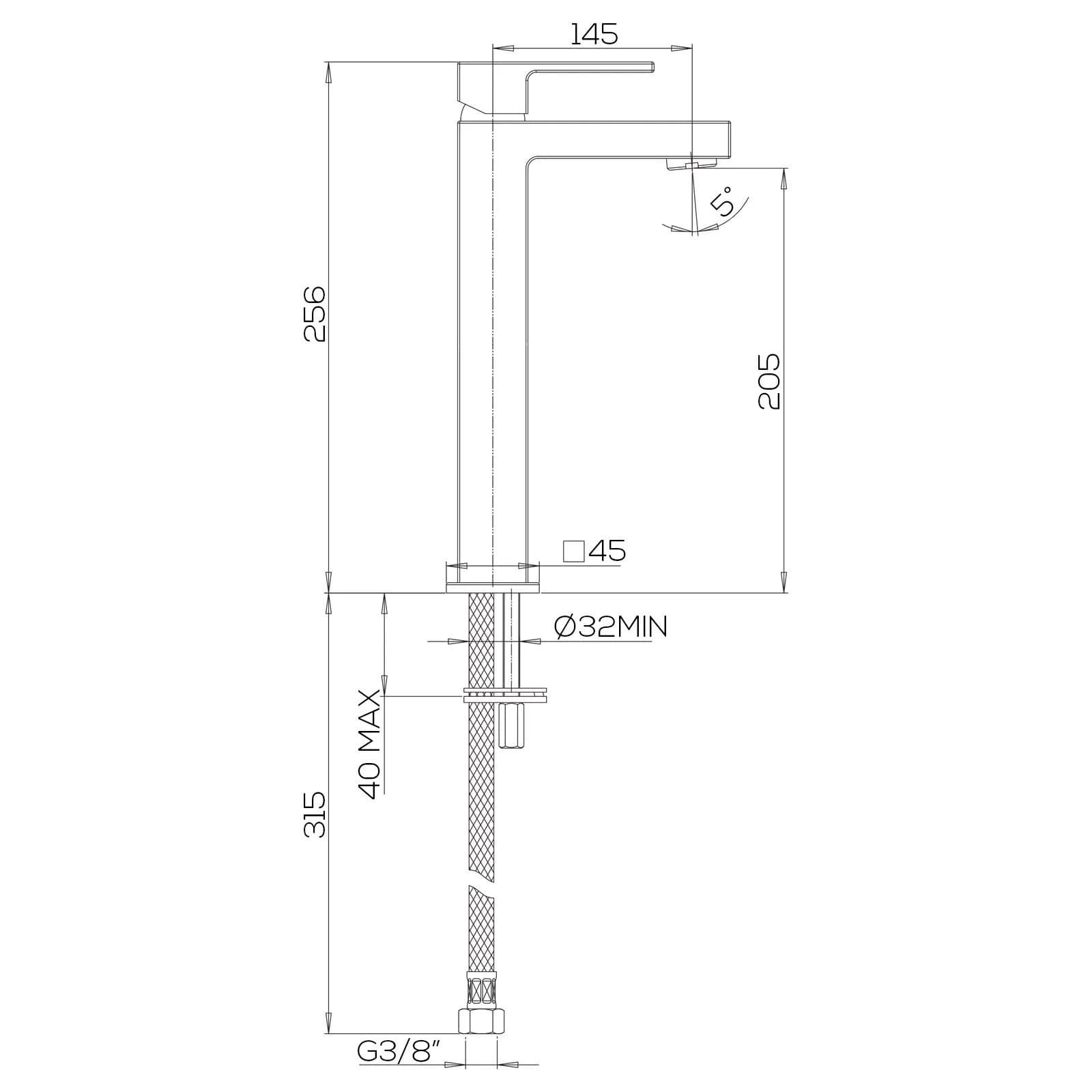 Miscelatore lavabo alto cromato - Crux di Jacuzzi - Rubinetteria