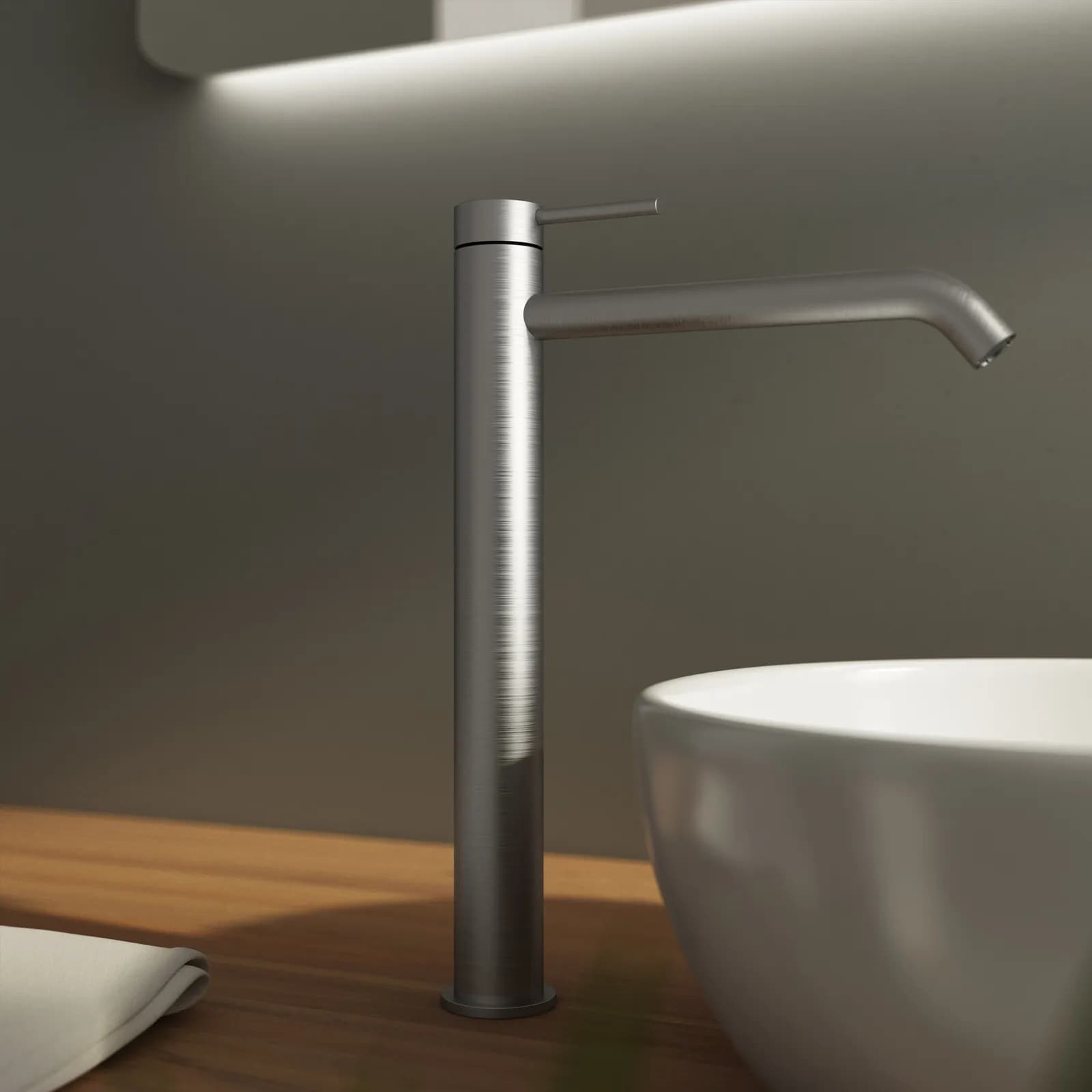 Miscelatore lavabo alto in acciaio inox 316 satinato – Pure