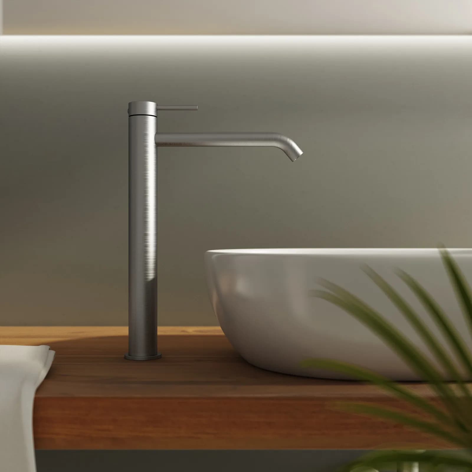 Miscelatore lavabo alto in acciaio inox 316 satinato – Pure