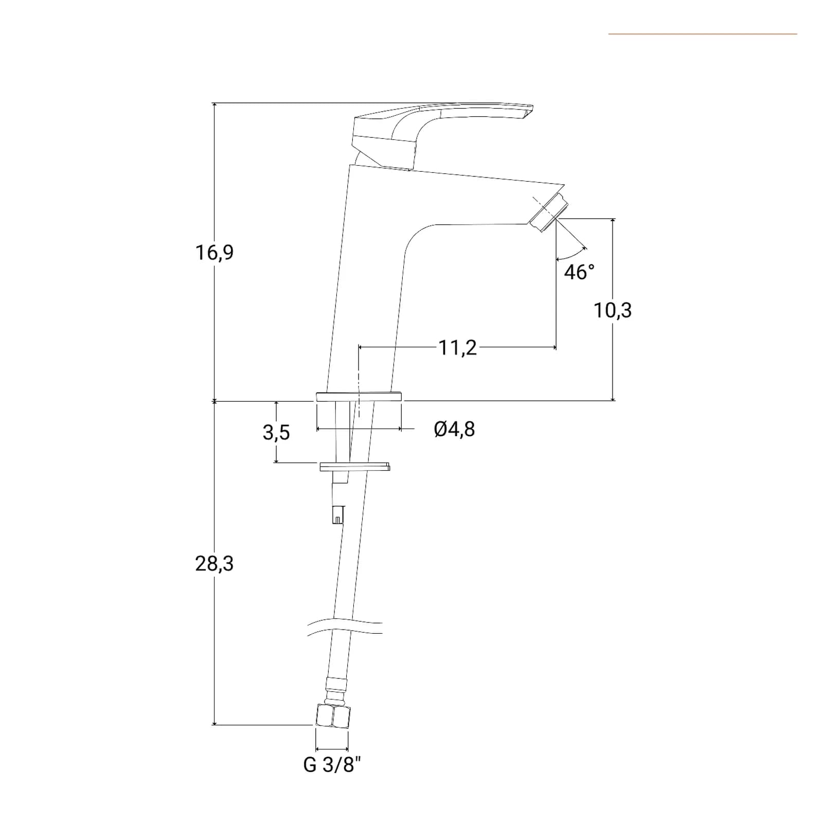 Miscelatore lavabo in ottone cromo Luce di Jacuzzi - Rubinetteria