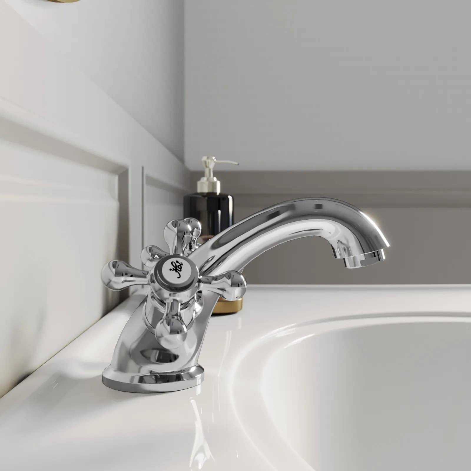 Miscelatore lavabo in ottone cromo - Niru