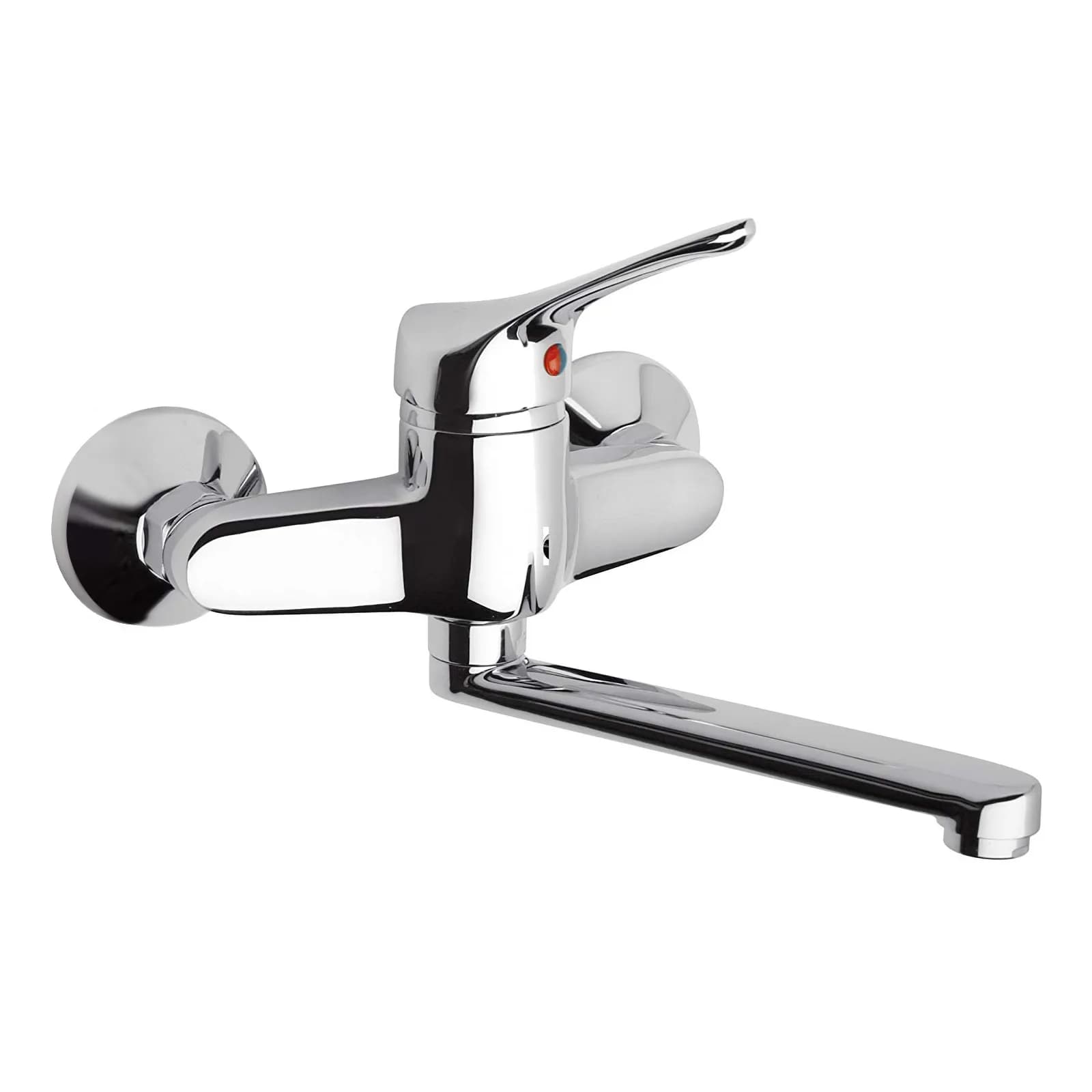 Miscelatore lavello a muro in ottone cromato con canna girevole - Paini Pilot