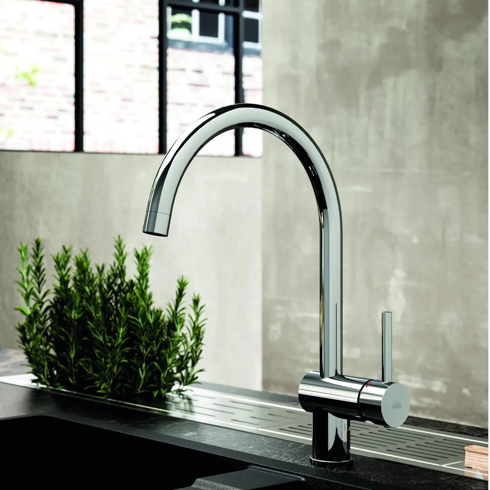 Miscelatore lavello canna orientabile 24mm cromato - Light di Paffoni
