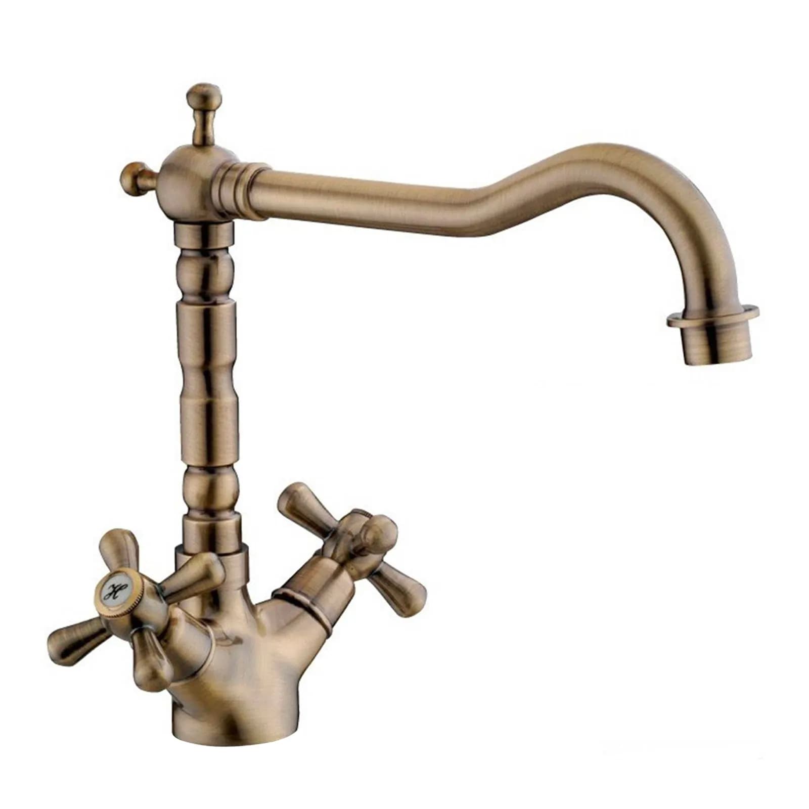 Miscelatore per lavello in ottone bronzato serie retrò vintage