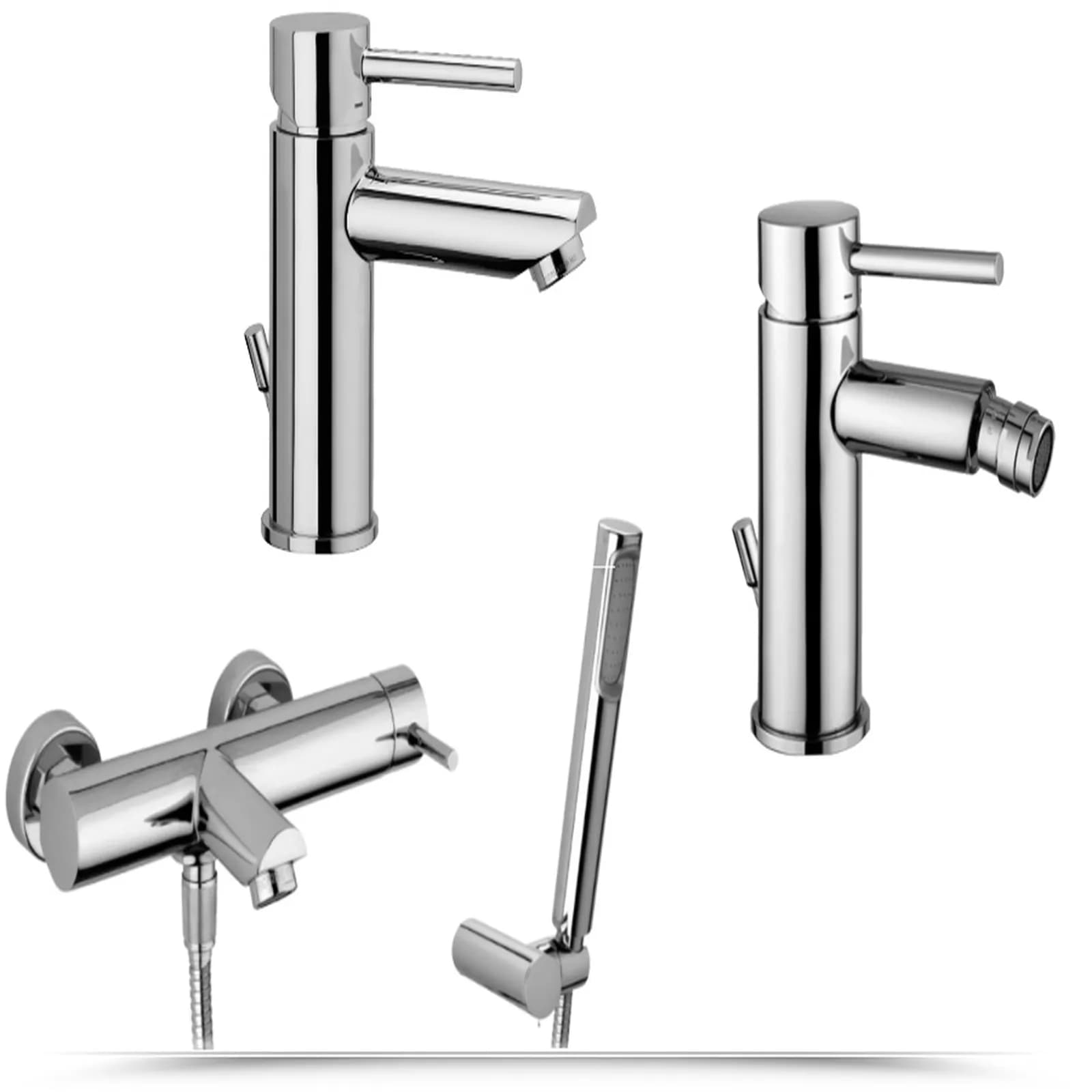 Miscelatori paffoni stick per lavabo bidet e vasca completi di accessori