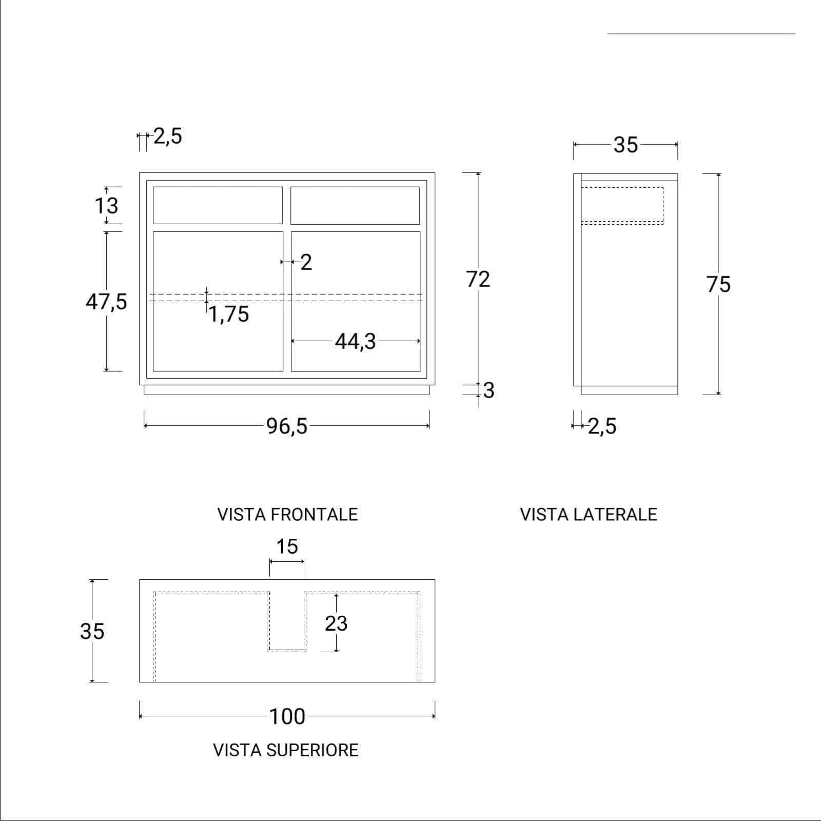 Mobile bagno portalavabo 100 cm in legno di mango naturale - Jaiden