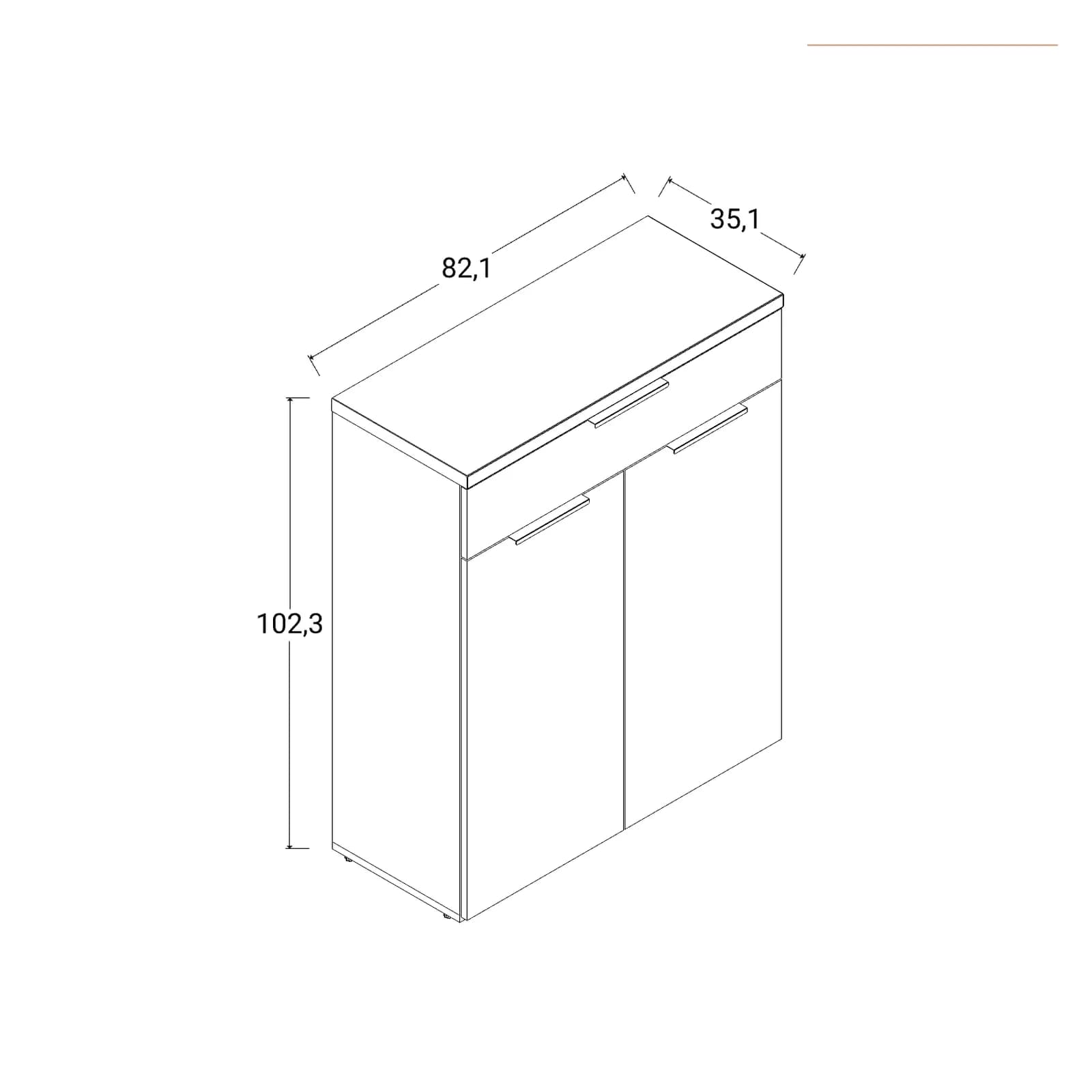 Mobile contenitore 82x102h cm bianco lucido - Boras hallway
