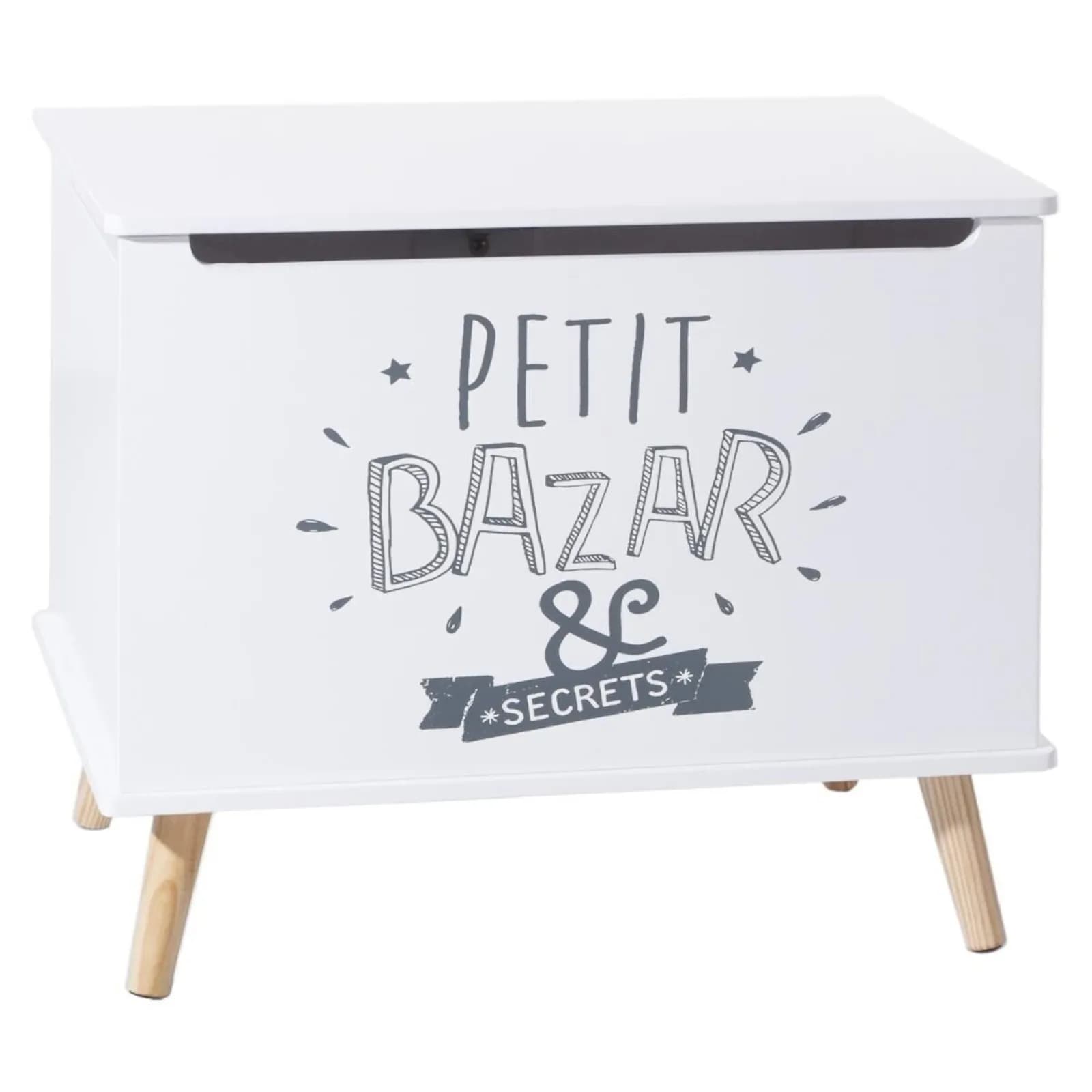 Mobile contenitore per bambini 58x49h cm legno bianco e decorazione - Stardust