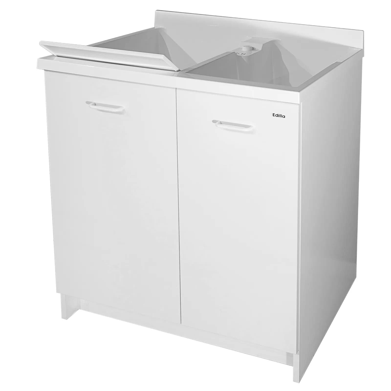 Mobile lavatoio con doppia anta e con doppia vasca in termoplastico linea Edilla Montegrappa 80x60x85h cm