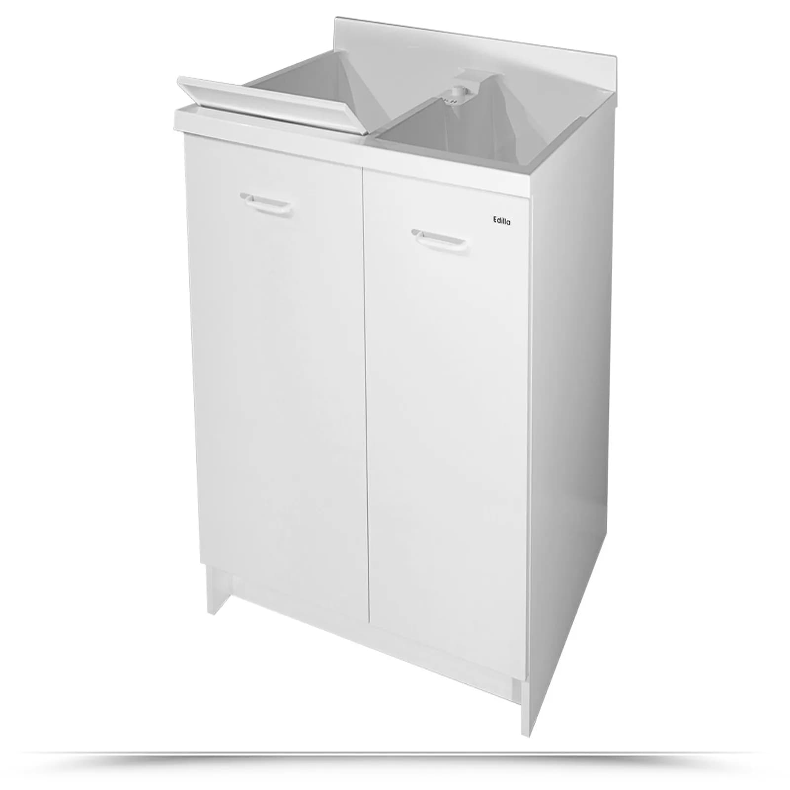 Mobile lavatoio con doppia anta e con doppia vasca in termoplastico linea Edilla Montegrappa 80x60x85h cm