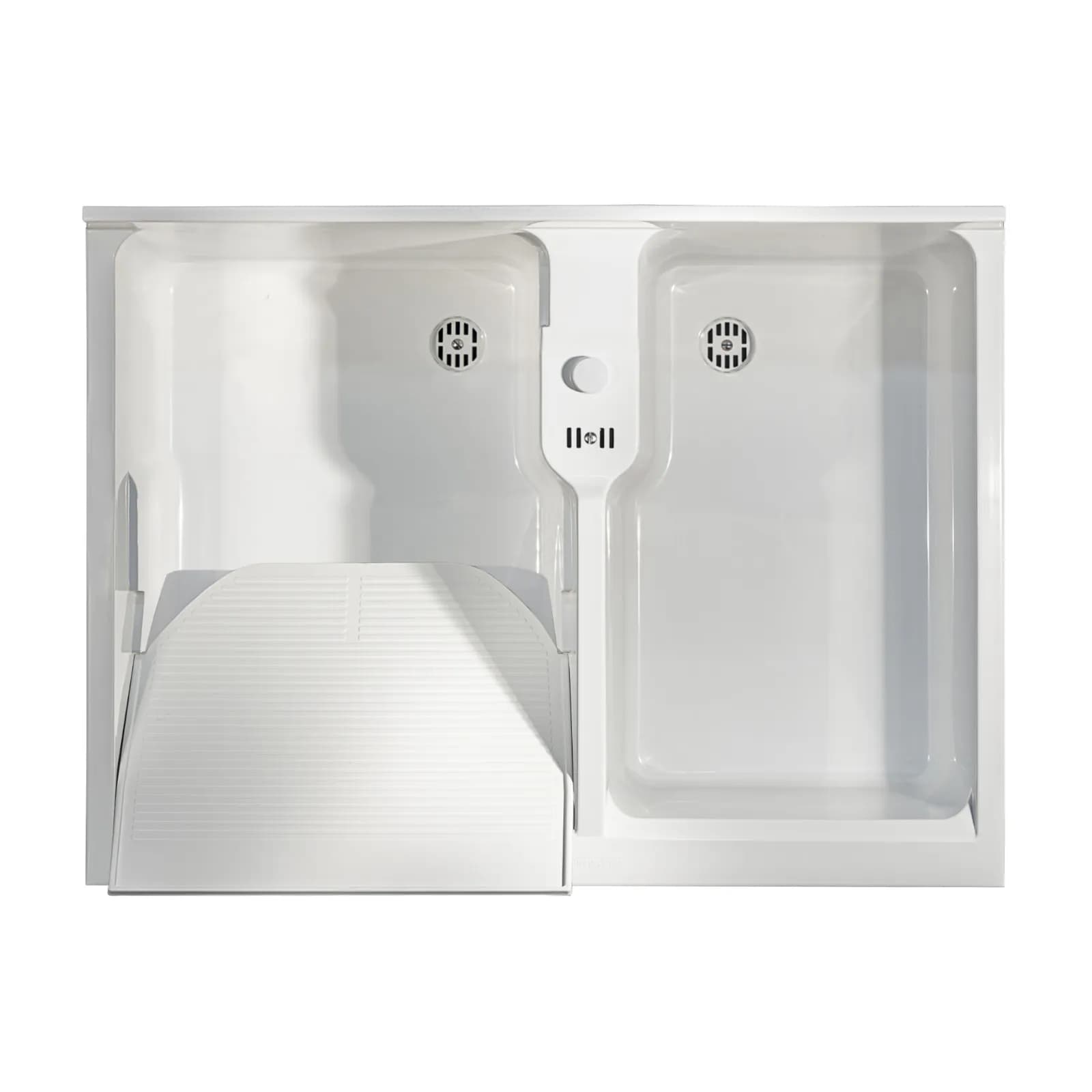 Mobile lavatoio con doppia anta e con doppia vasca in termoplastico linea Edilla Montegrappa 80x60x85h cm
