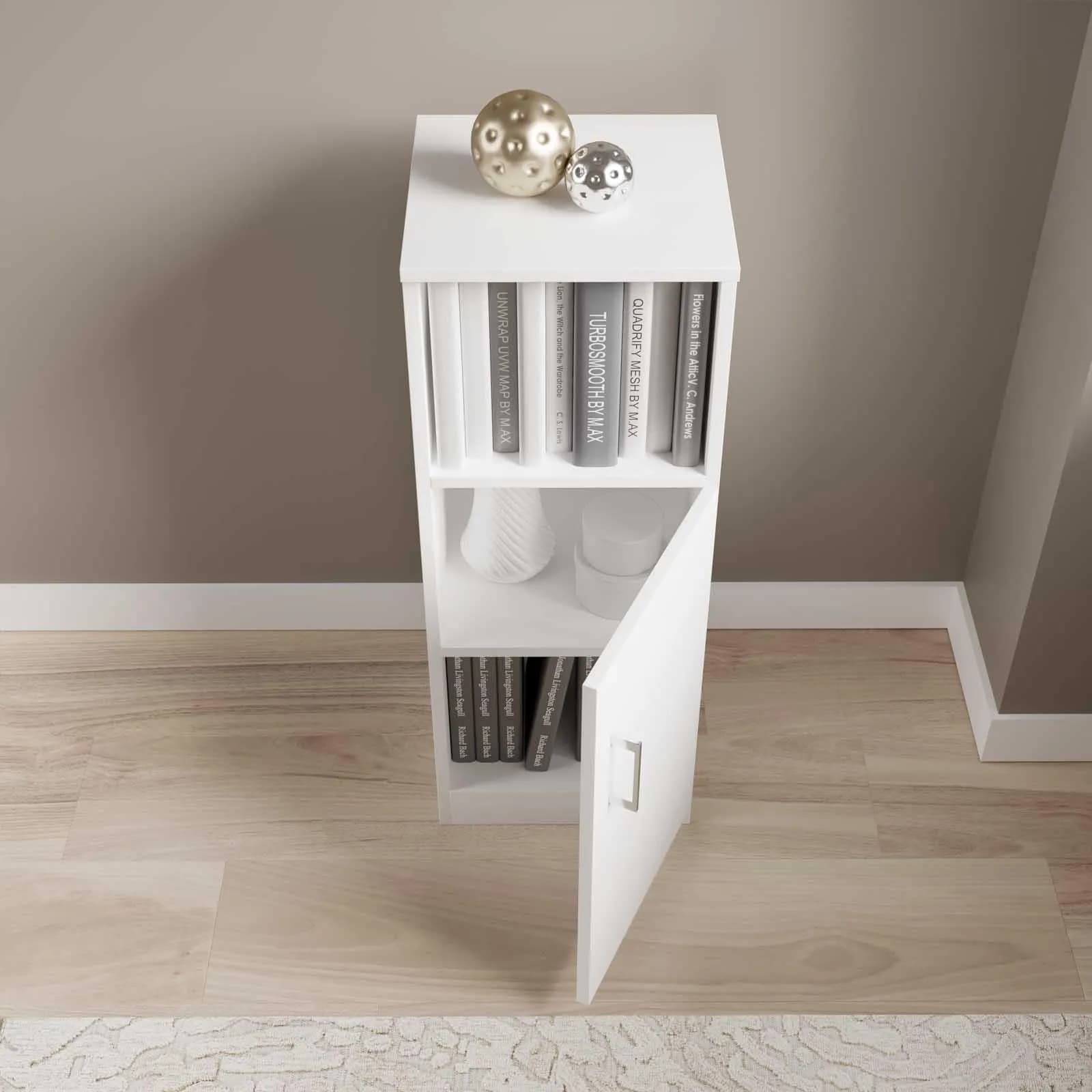 Mobile multiuso 31 cm in legno bianco a 3 scomparti - Aralia