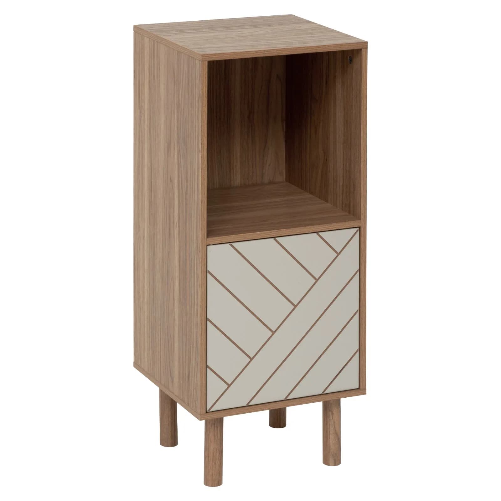 Mobile multiuso 34x83h cm in legno naturale con 1 anta cashmere - Maleko