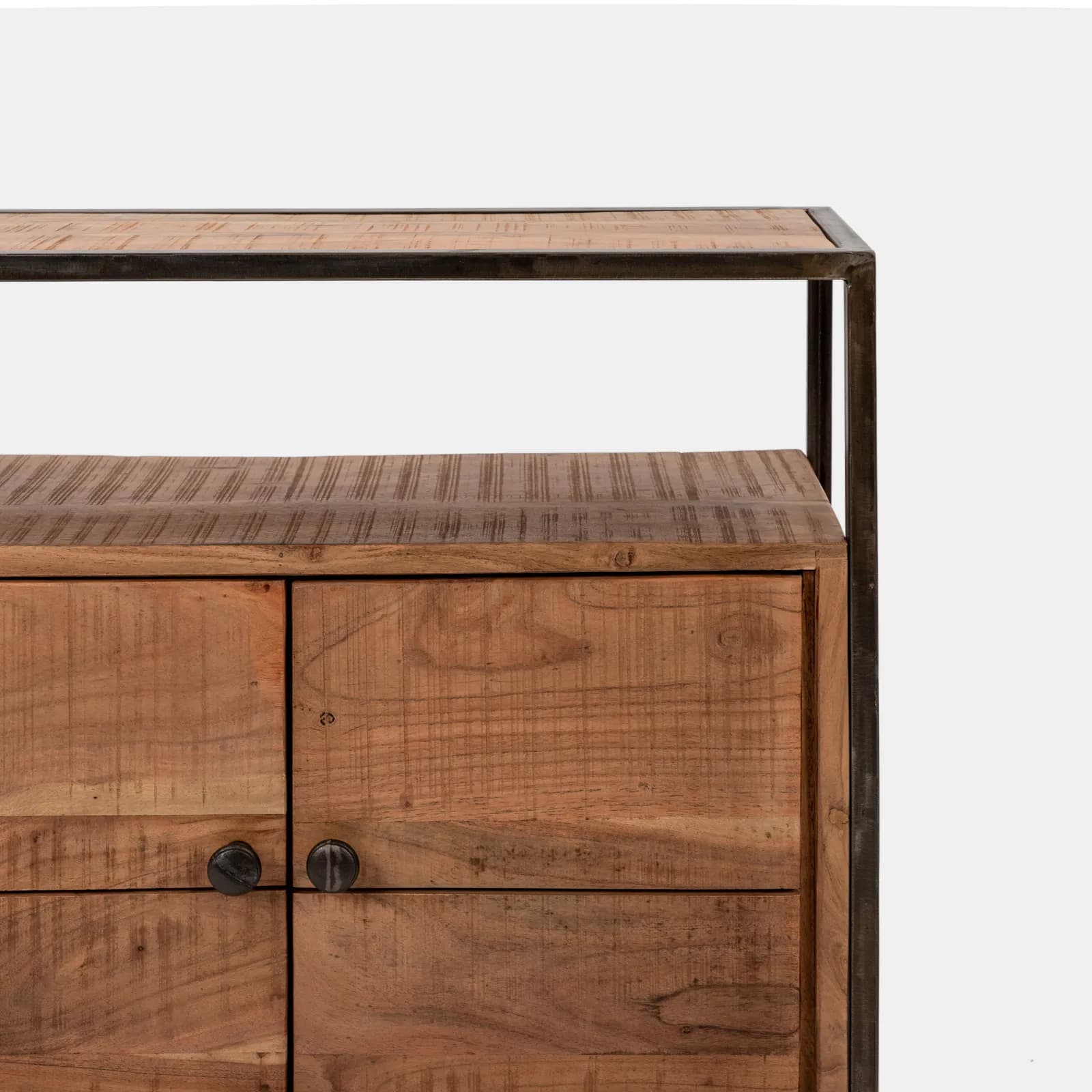 Mobile multiuso 75x30 cm in legno di acacia con due ante - Freia Acacia