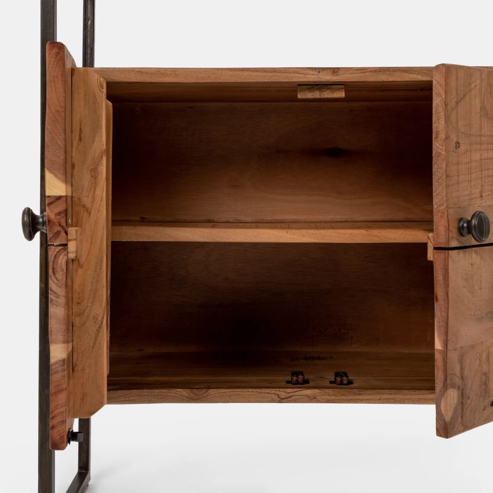 Mobile multiuso 75x30 cm in legno di acacia con due ante - Freia Acacia
