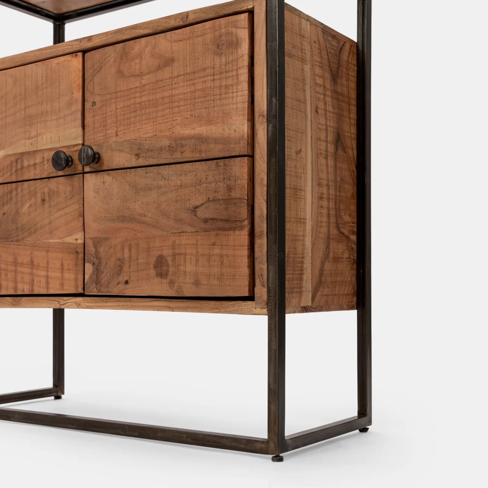 Mobile multiuso 75x30 cm in legno di acacia con due ante - Freia Acacia