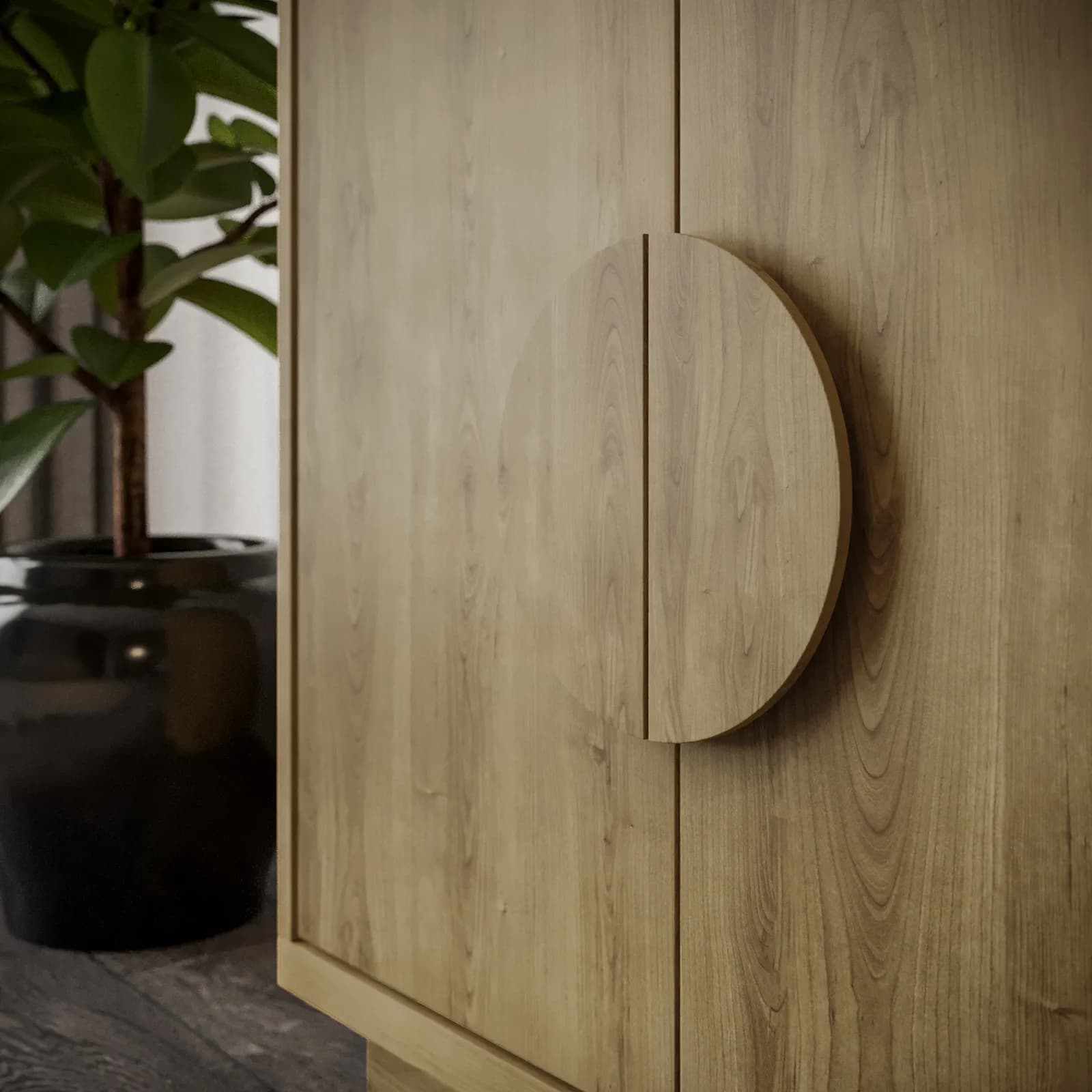 Mobile multiuso 80x80h cm in legno rovere amaretto con 2 ante - Maisie