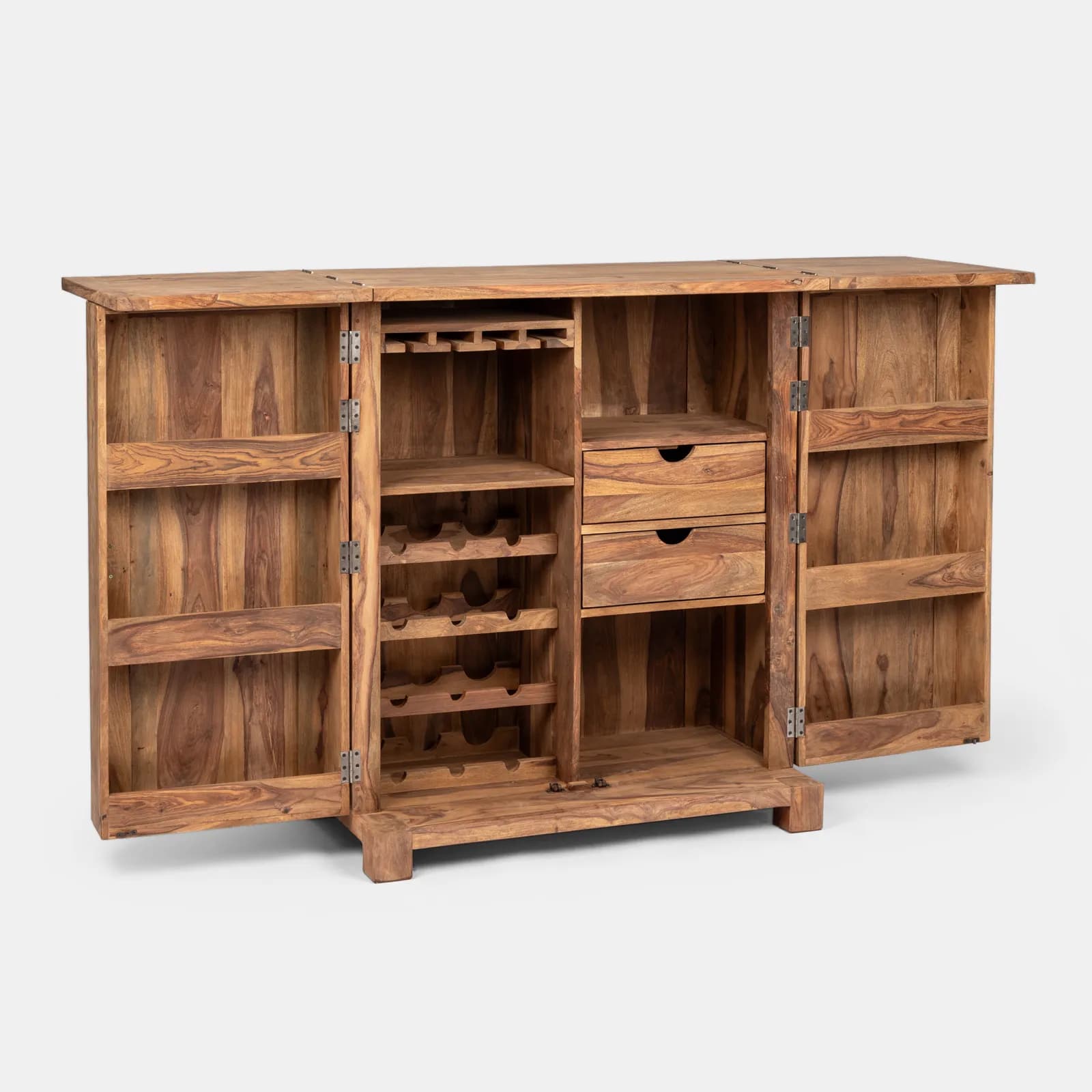 Mobile portabottiglie 200x120h cm in legno - Freia Sheesham