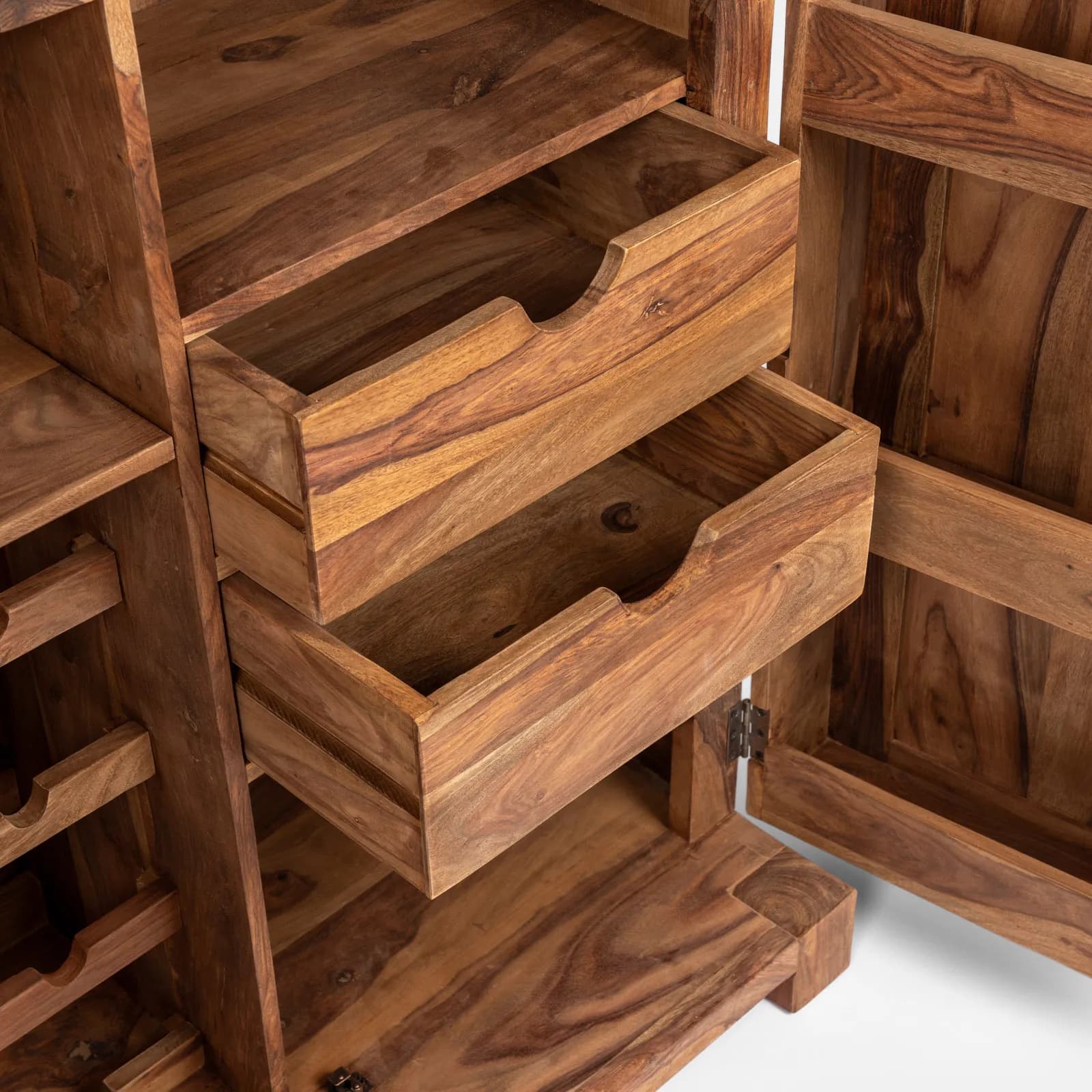 Mobile portabottiglie 200x120h cm in legno - Freia Sheesham