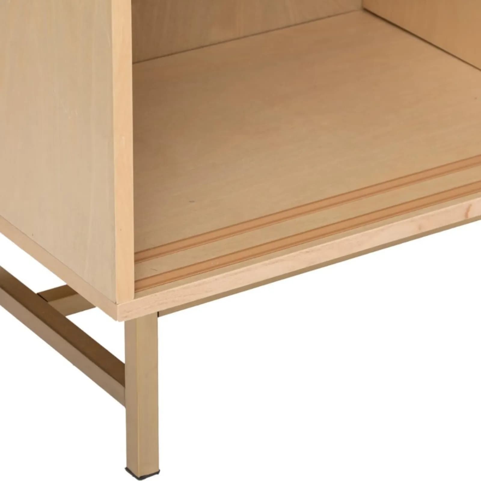 Mobile porta tv 140x40 cm in legno e rattan naturale con 1 anta e struttura oro - Vallecas