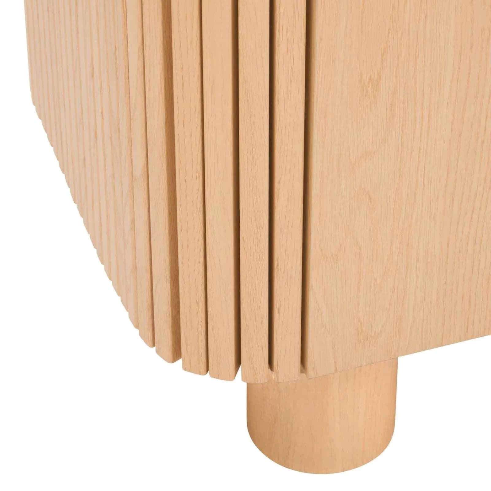 Mobile porta tv 160x50h cm in legno naturale e cannettato con top effetto marmo - Tamelia