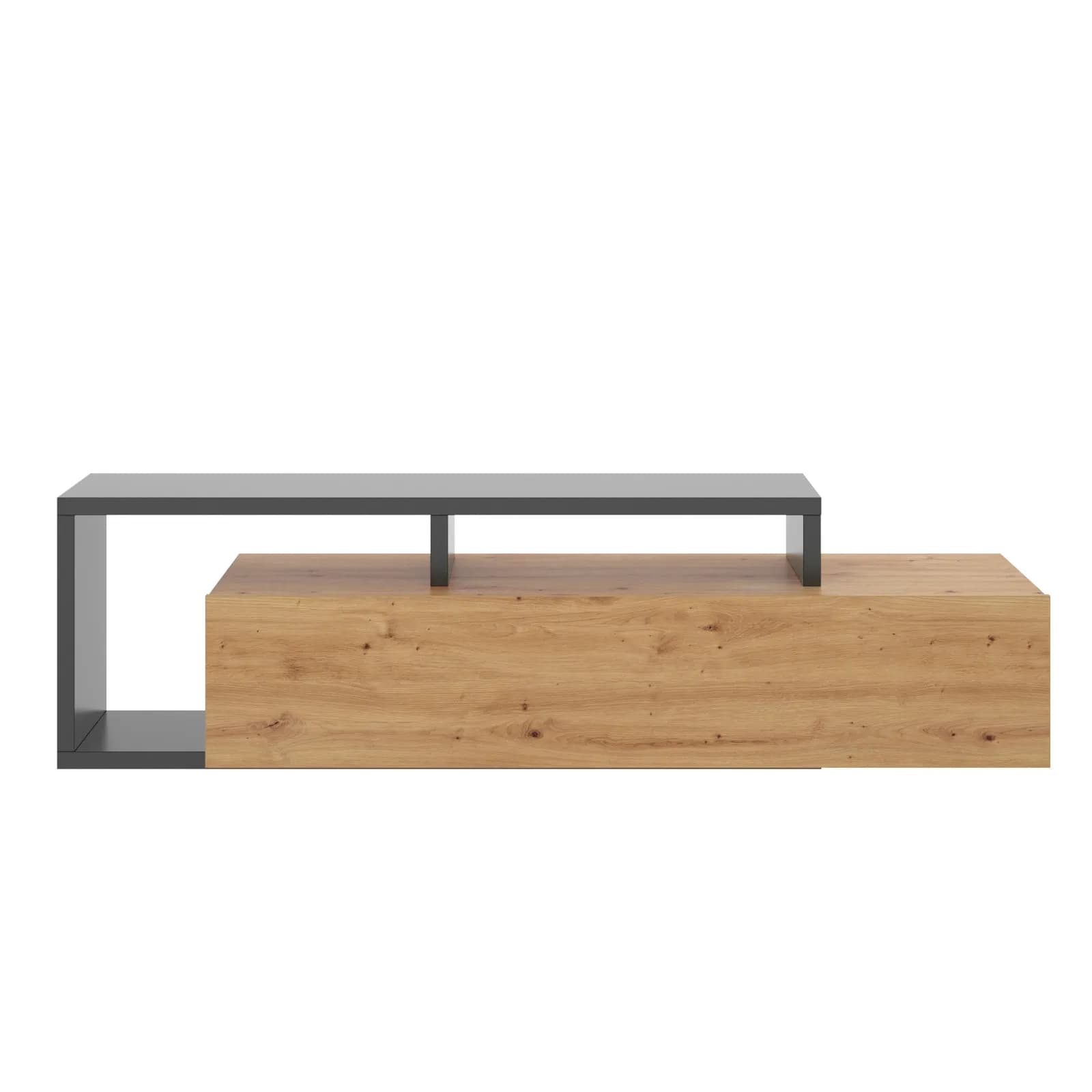 Mobile porta TV 165 cm in legno rovere nordico e grafite - Maril