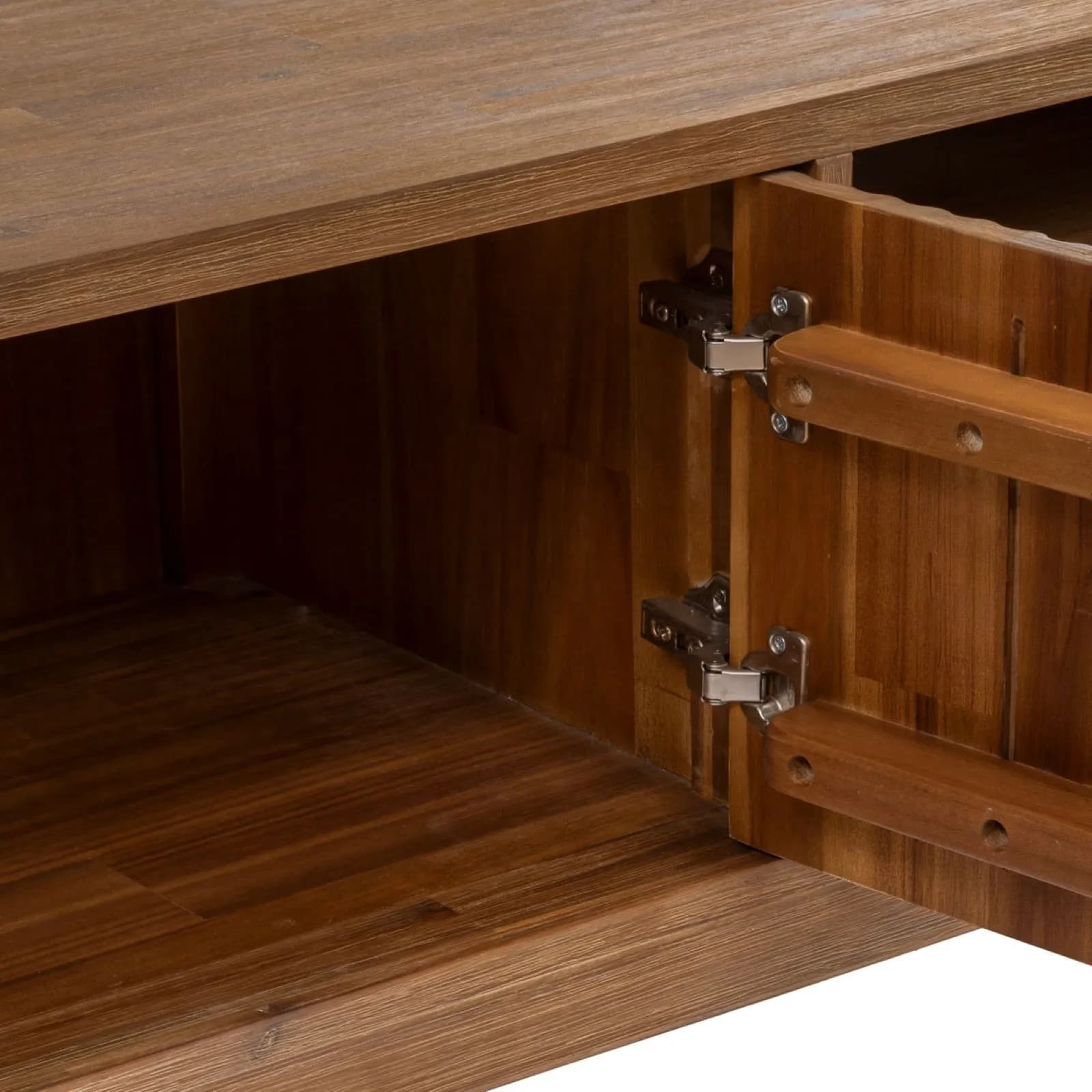 Mobile porta tv160x55h cm in legno di acacia cannettato naturale con 4 ante - Camilla