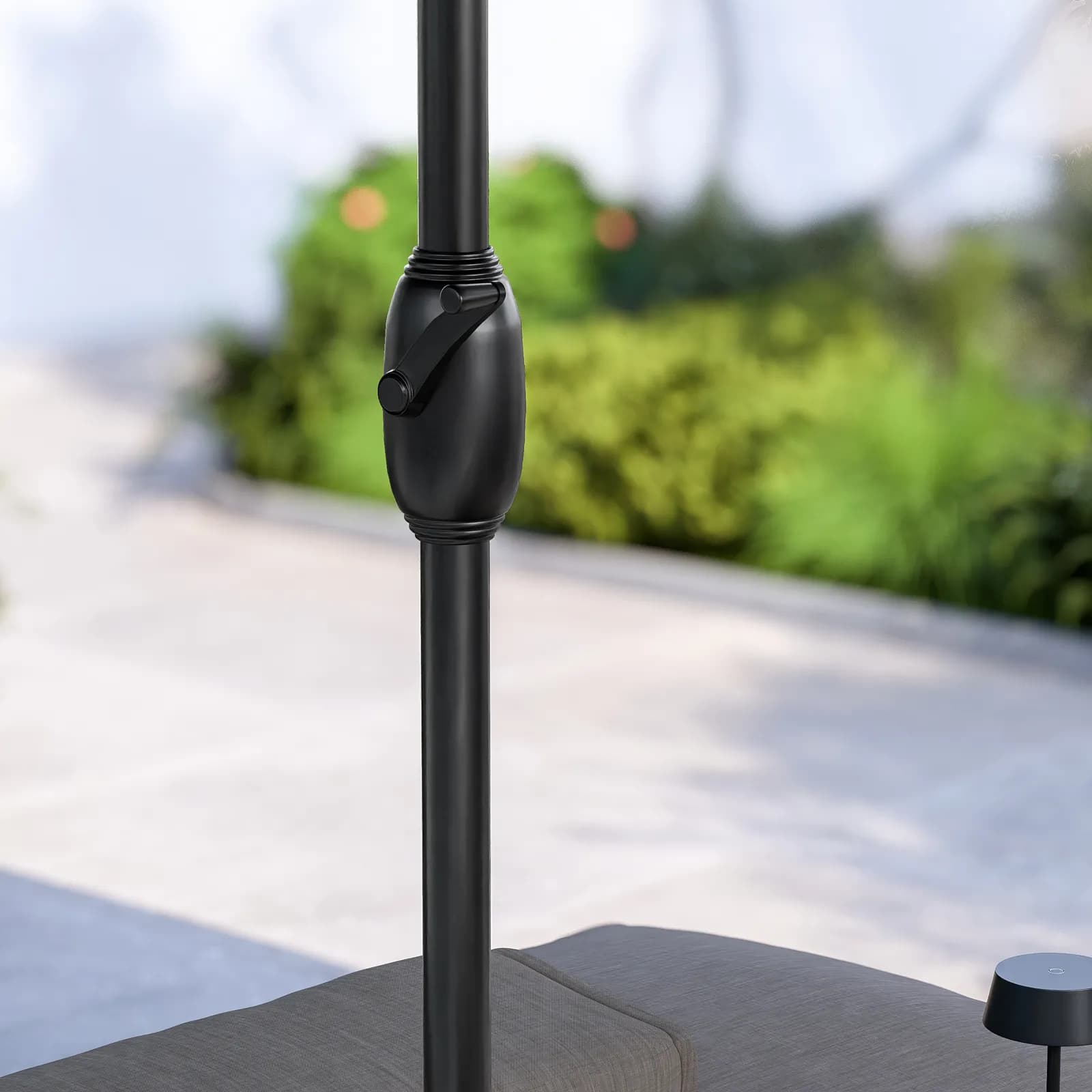 Ombrellone da giardino 4,6x2,6 m palo centrale telo tortora - Vieste