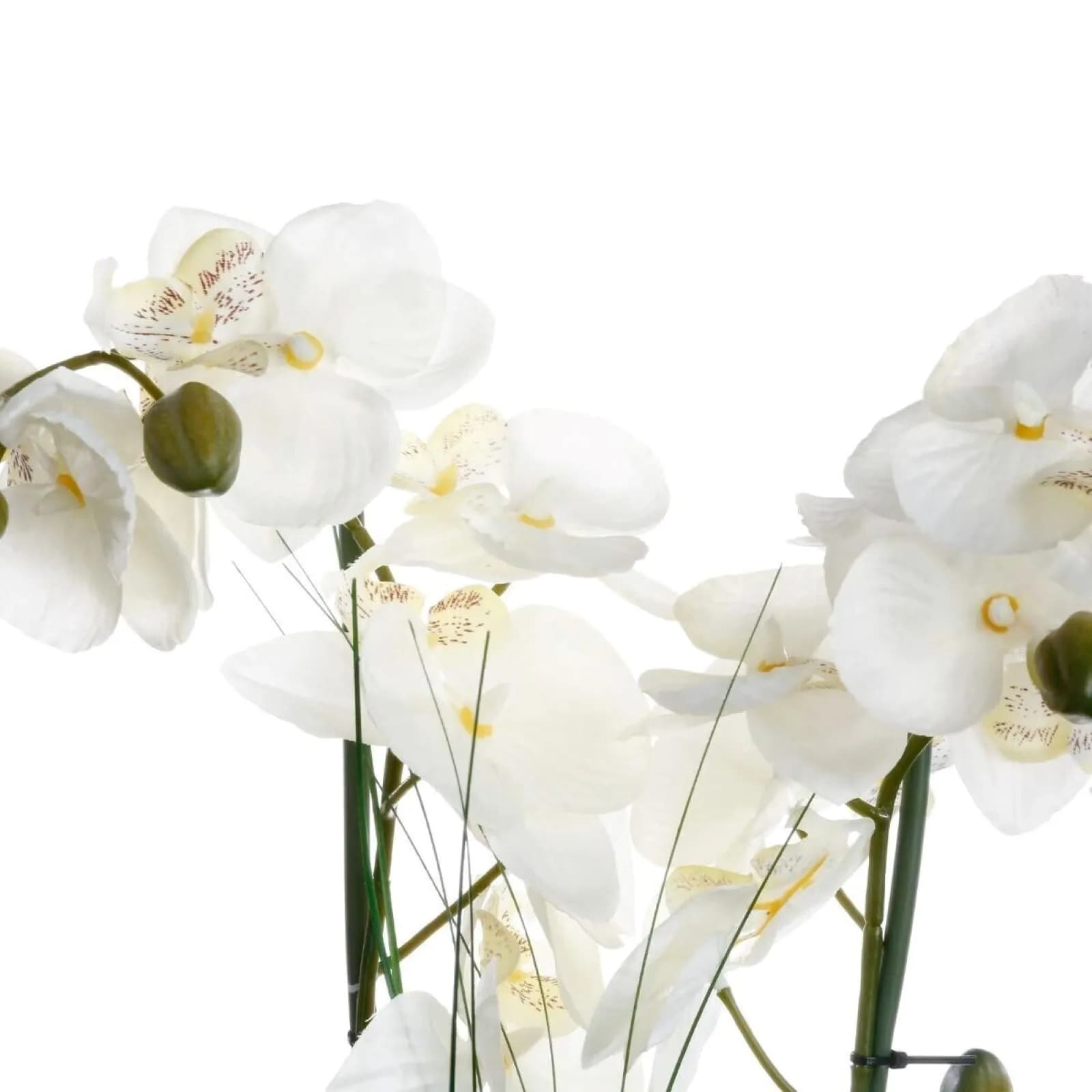 Orchidea artificiale 50h cm in vaso di gres bianco