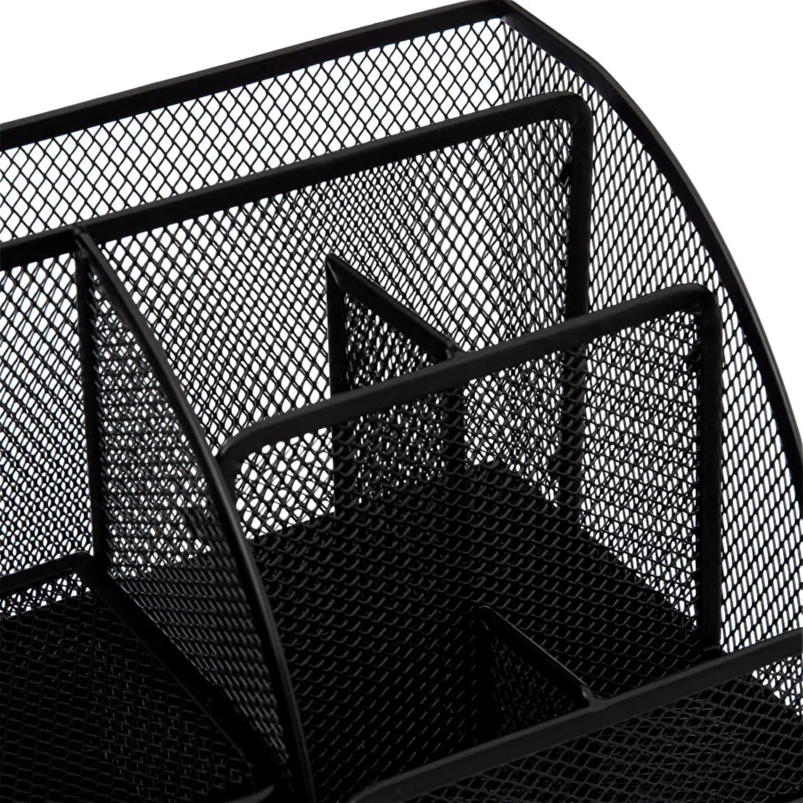 Organizer da scrivania 22x13h cm in acciaio nero con cassetto