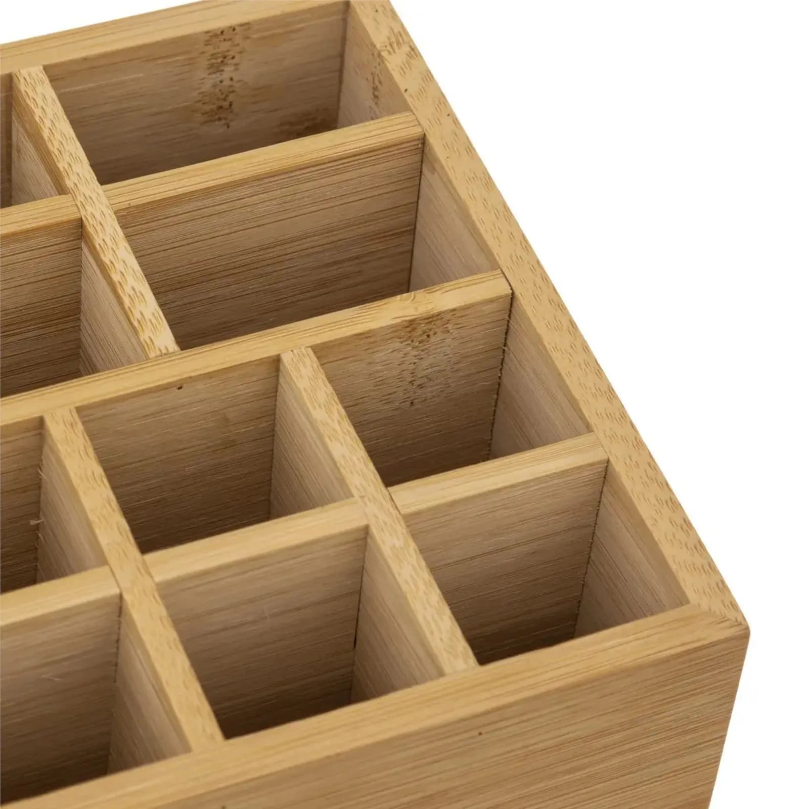 Organizzatore trucco a 10 comparti con specchio in bambù