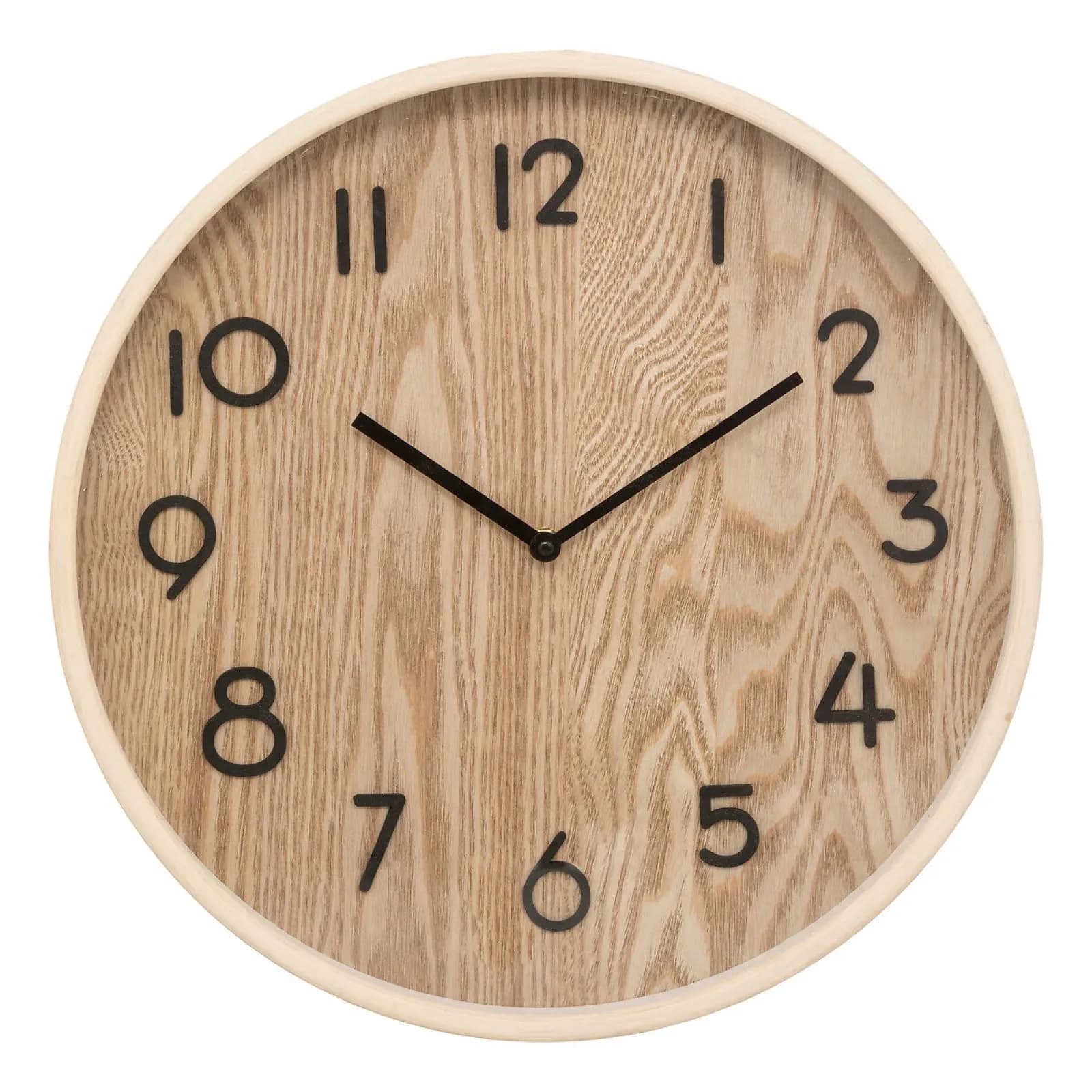 Orologio da parete rotondo 38 cm in legno naturale