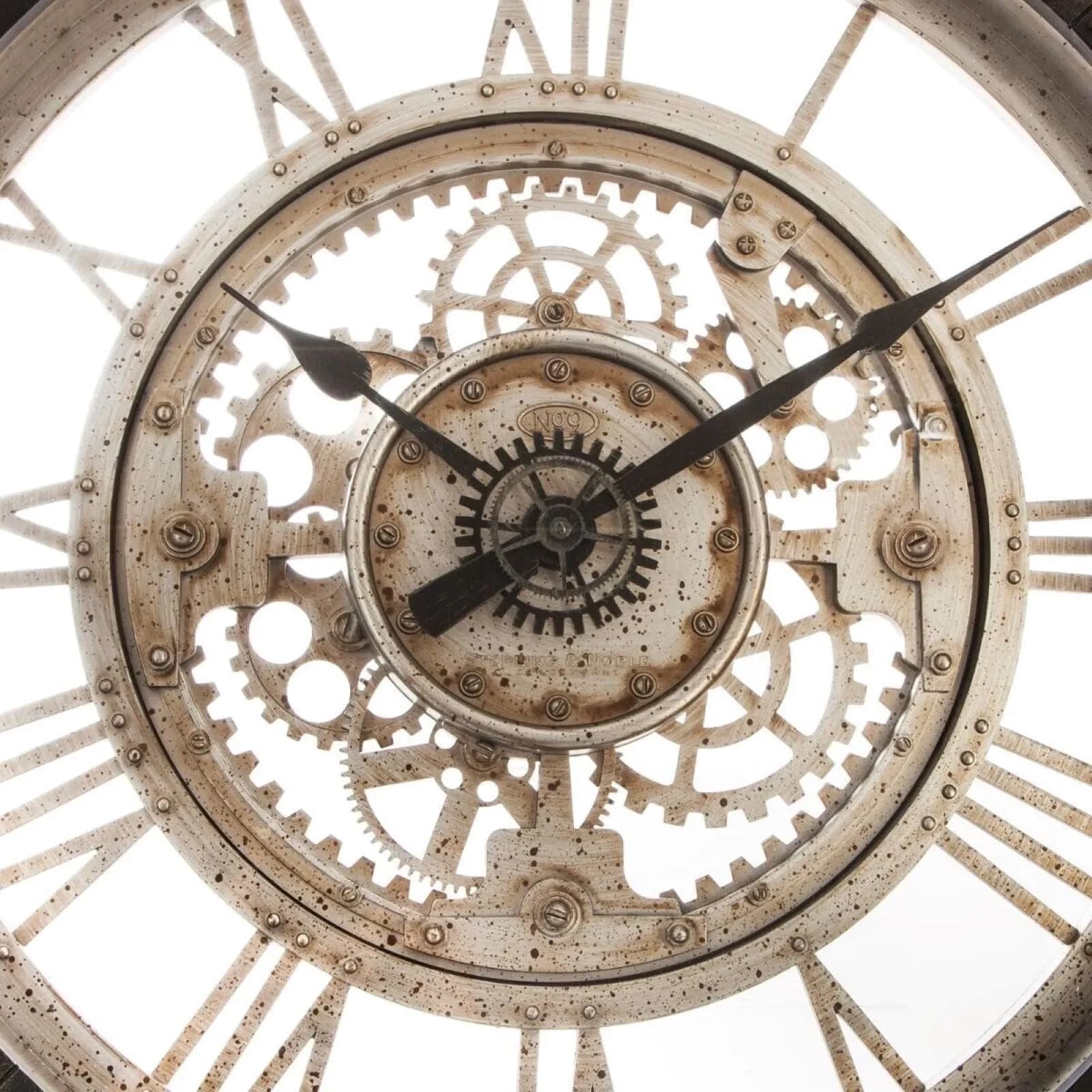Orologio da parete rotondo 61 cm effetto metallo anticato con ingranaggi