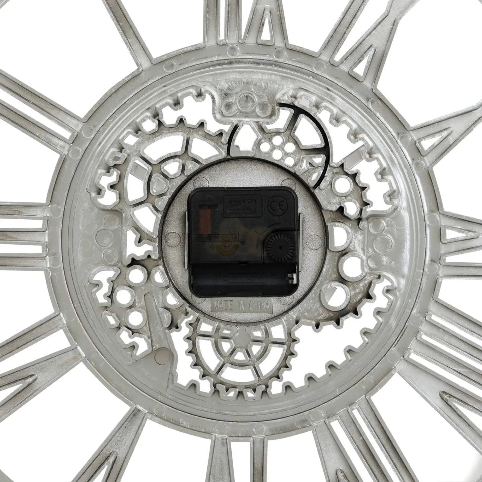 Orologio rotondo 41 cm effetto metallo cromo