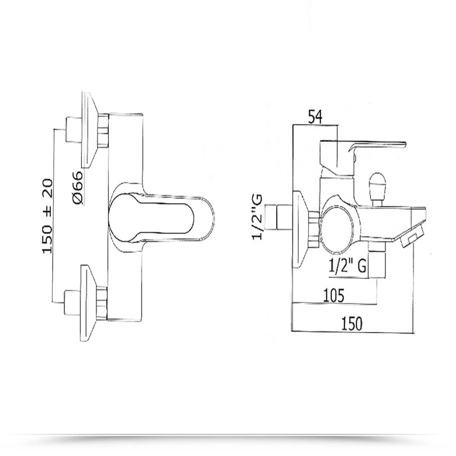 Paffoni Blu miscelatore esterno vasca con deviatore, riempimento vasca, doccetta e flessibile BLU023CR