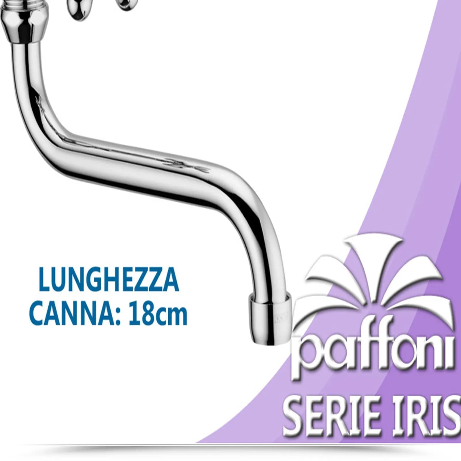 Rubinetto con snodo e canna orientabile cromato - Iris di Paffoni