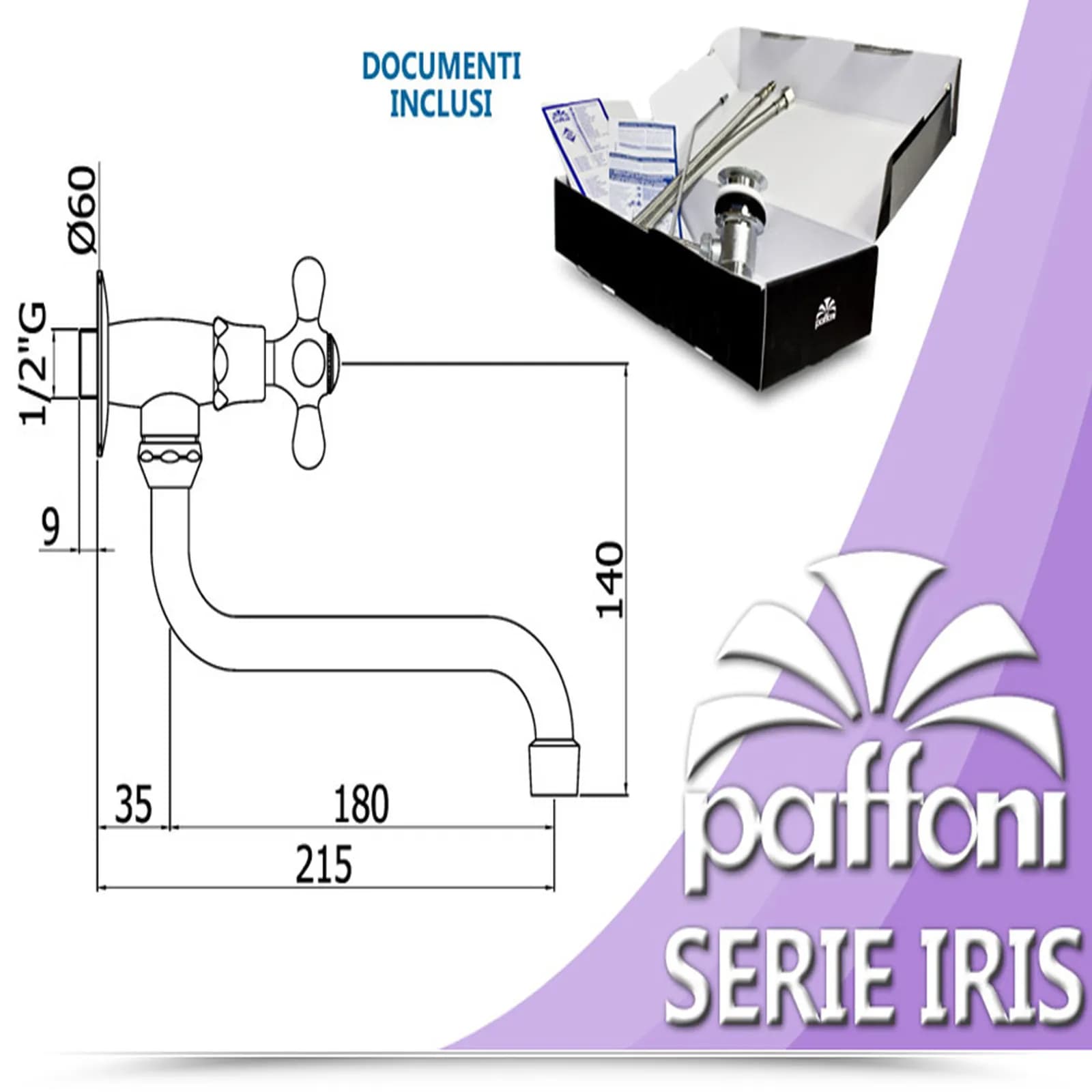 Rubinetto con snodo e canna orientabile cromato - Iris di Paffoni