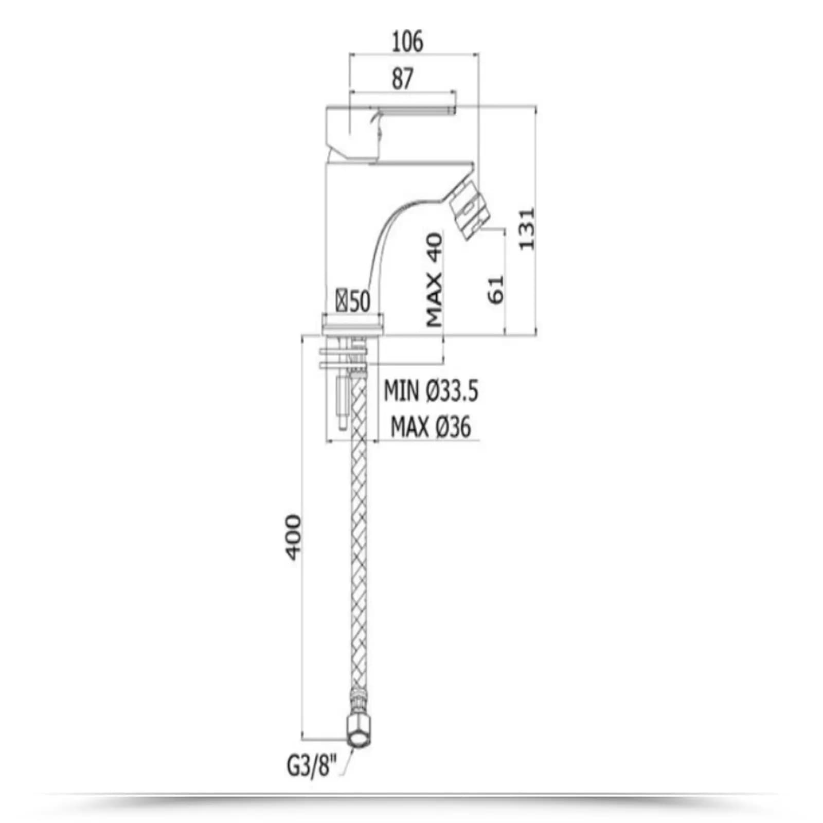 Miscelatore bidet senza scarico cromato - Red di Paffoni
