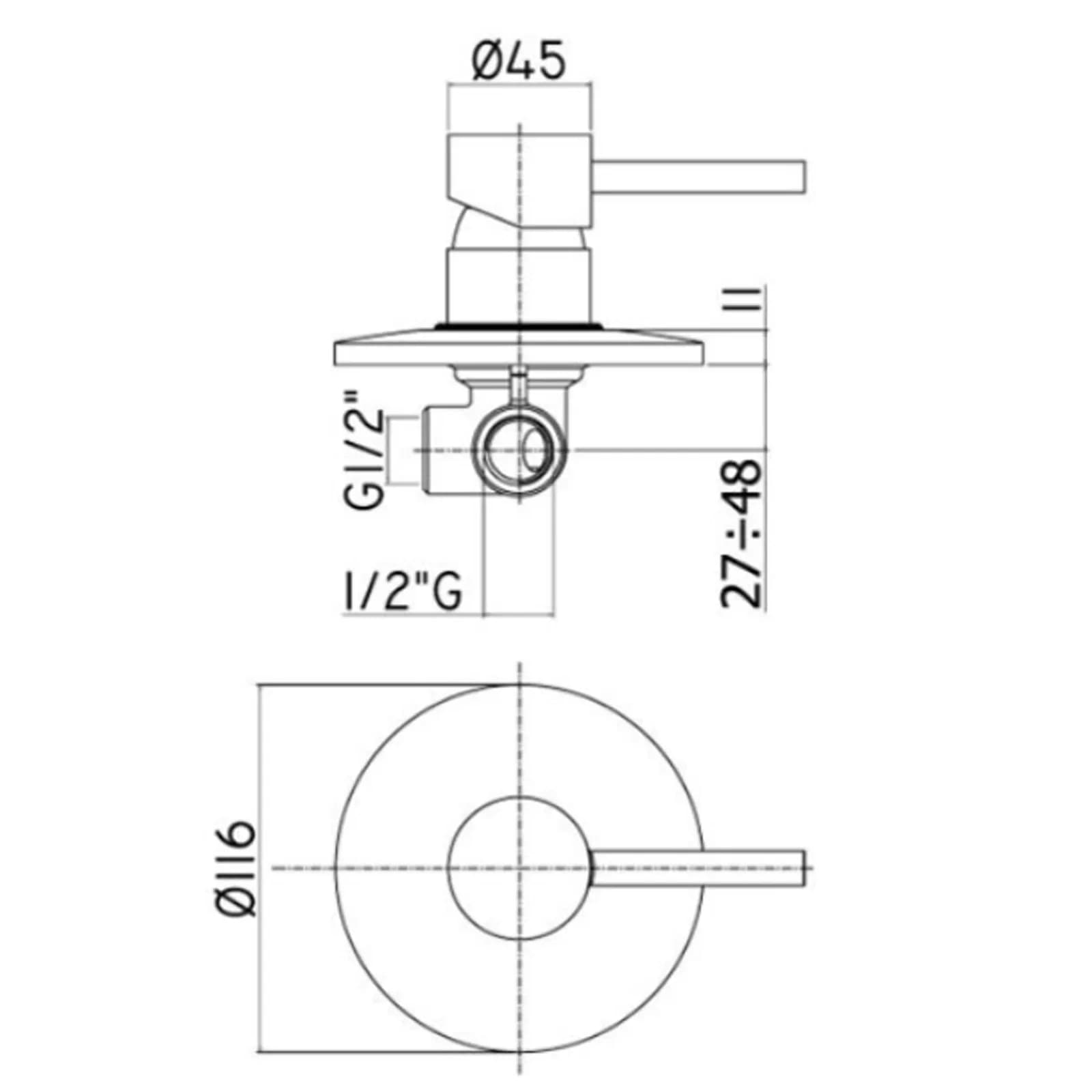 Miscelatore incasso doccia monocomando cromato - Stick di Paffoni