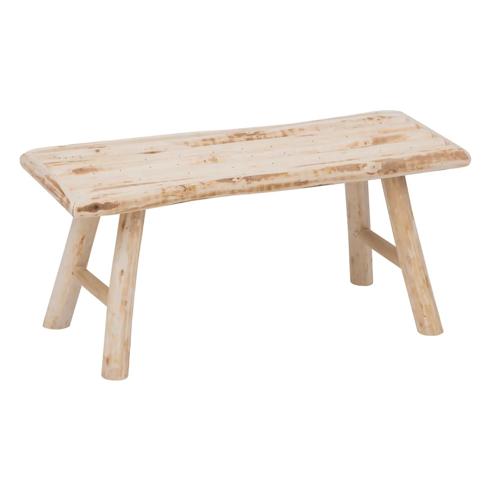 Panca 70 cm in legno di pioppo sbiancato - Faredith