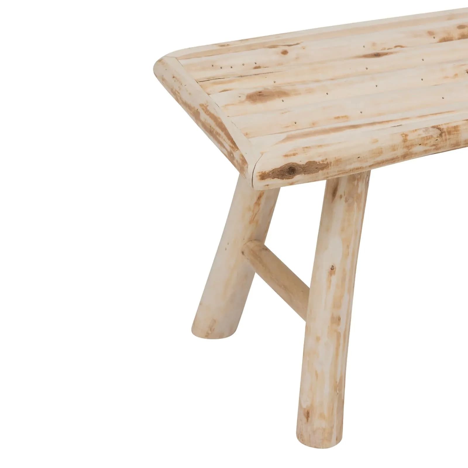 Panca 70 cm in legno di pioppo sbiancato - Faredith