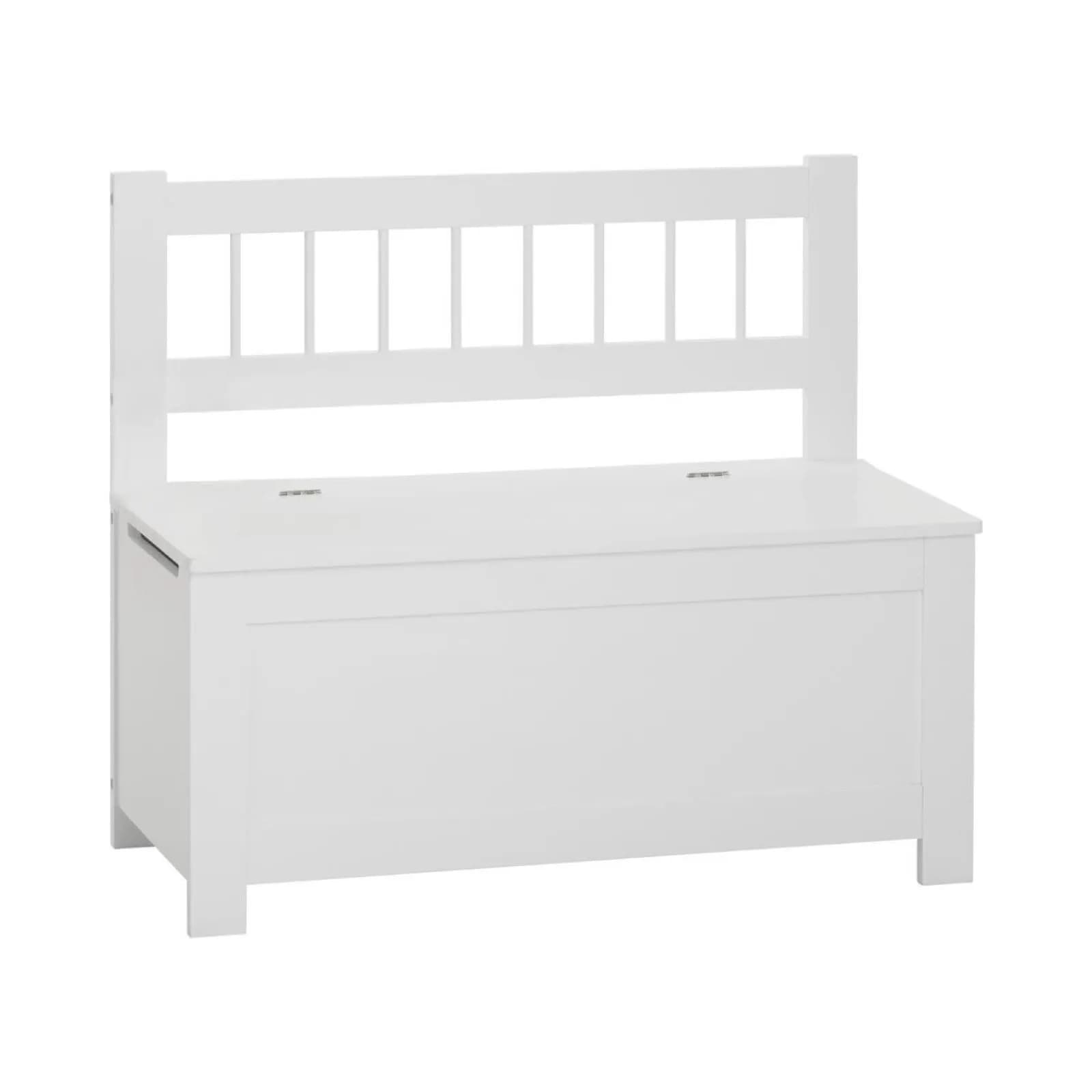 Panca contenitore 75x34 cm in legno di pino bianco - Kids