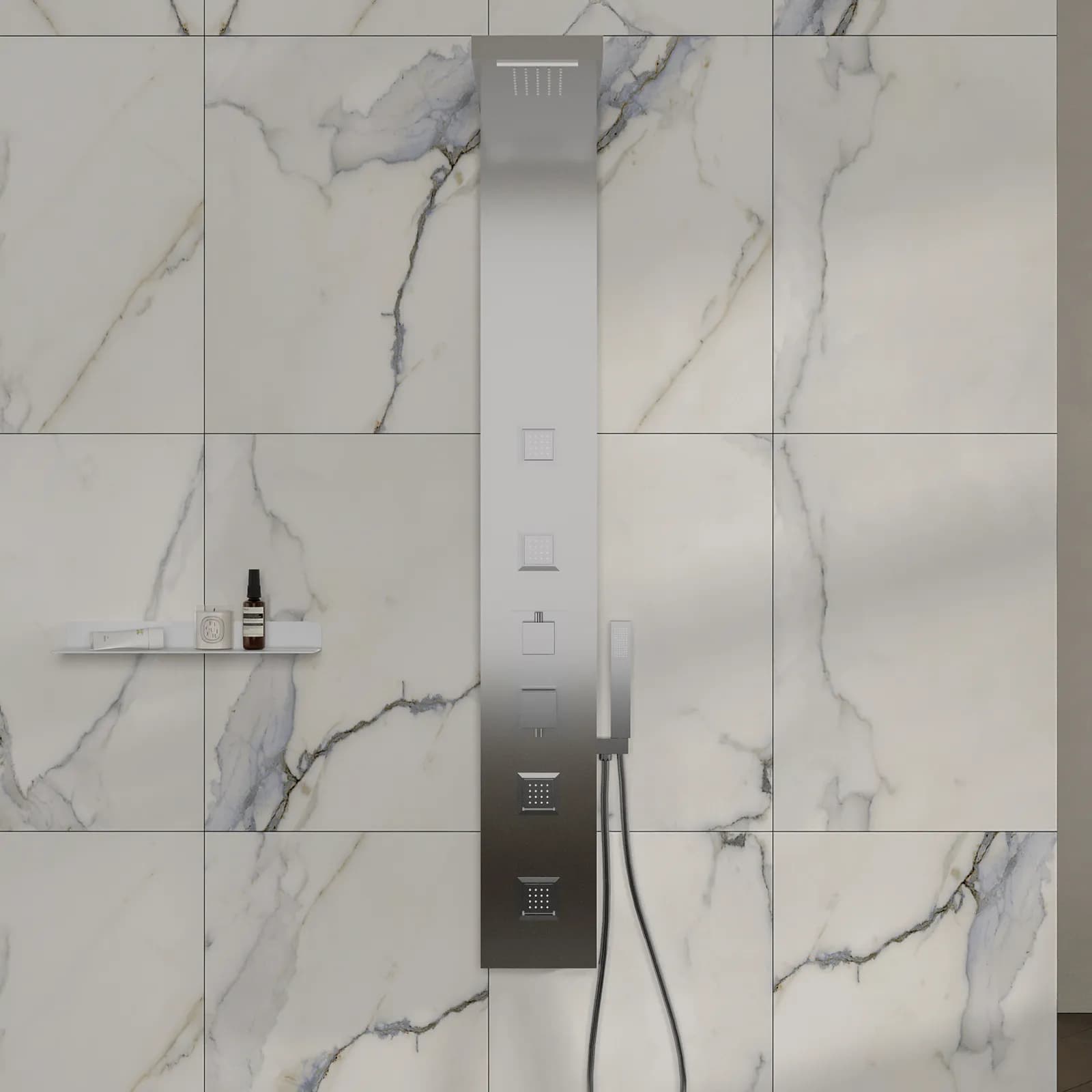 Pannello doccia idromassaggio squadrato con cascata cervicale idroterapia - Keen