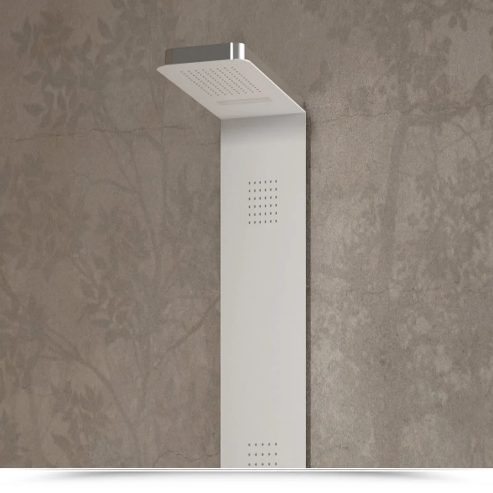 Pannello doccia in acciaio digitale bianco opaco con bluetooth