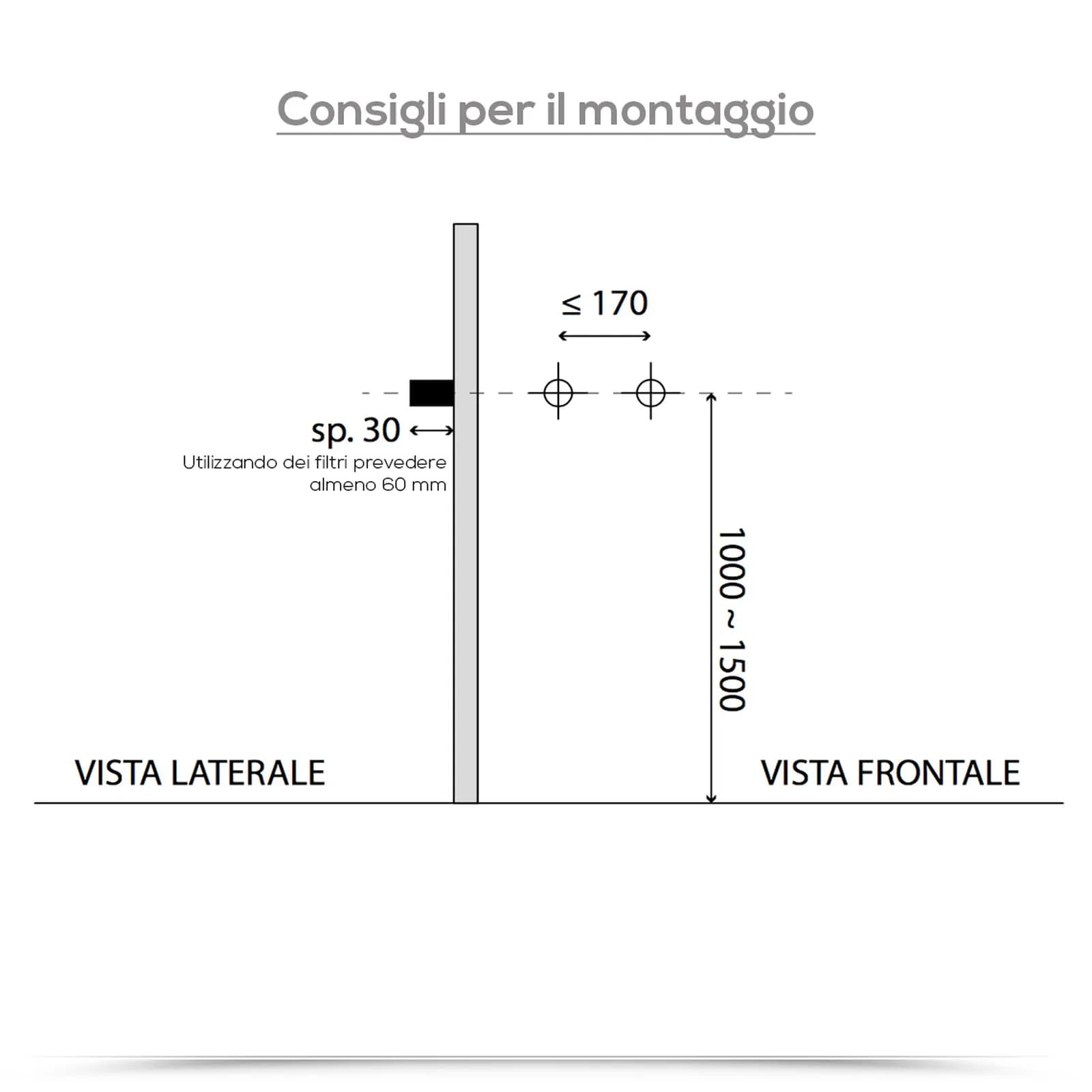 Pannello doccia termostatico in acciaio inox satinato getti idromassaggio - Swing