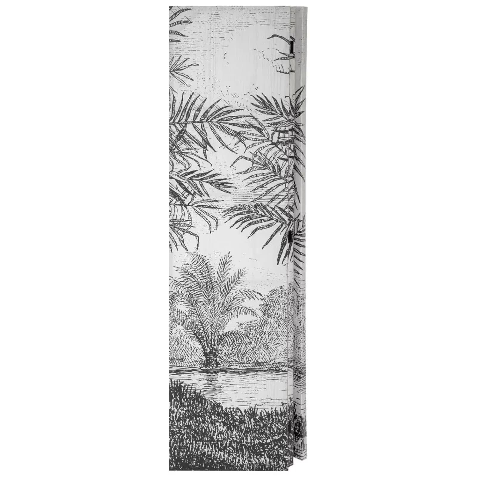 Paravento 121x170h cm in tessuto stampa tropicale