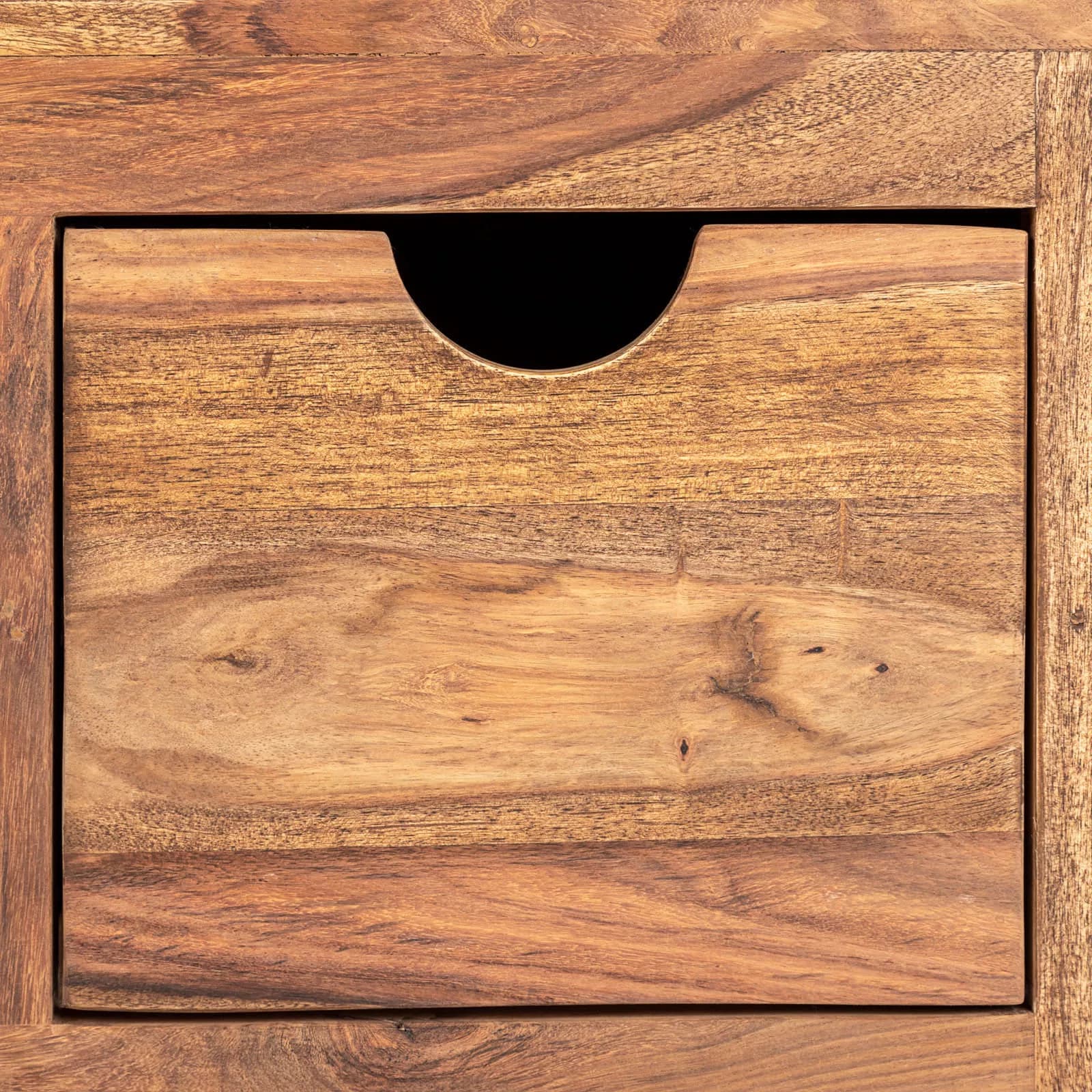 Parete attrezzata 174 cm in legno con libreria e mensola - Freia Sheesham